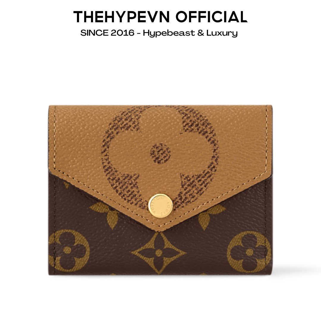 VÍ NGẮN LOUIS VUITTON LV ZOE GIANT LOGO BROWN