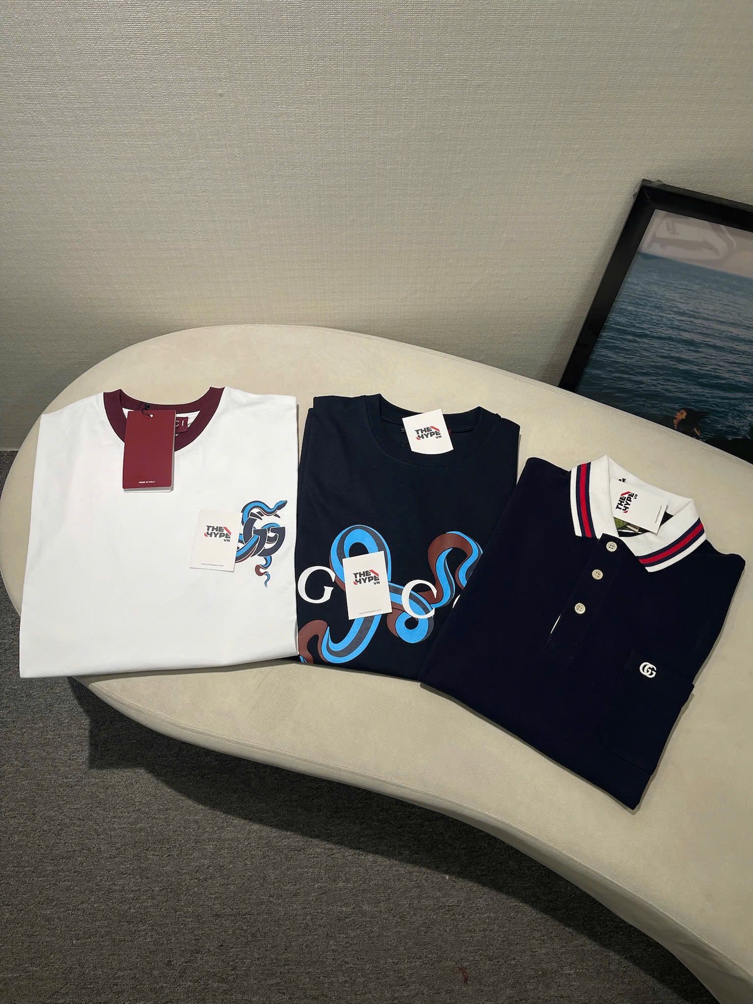ÁO THUN GUCCI GC SNAKE DOUBLE G (WHITE)