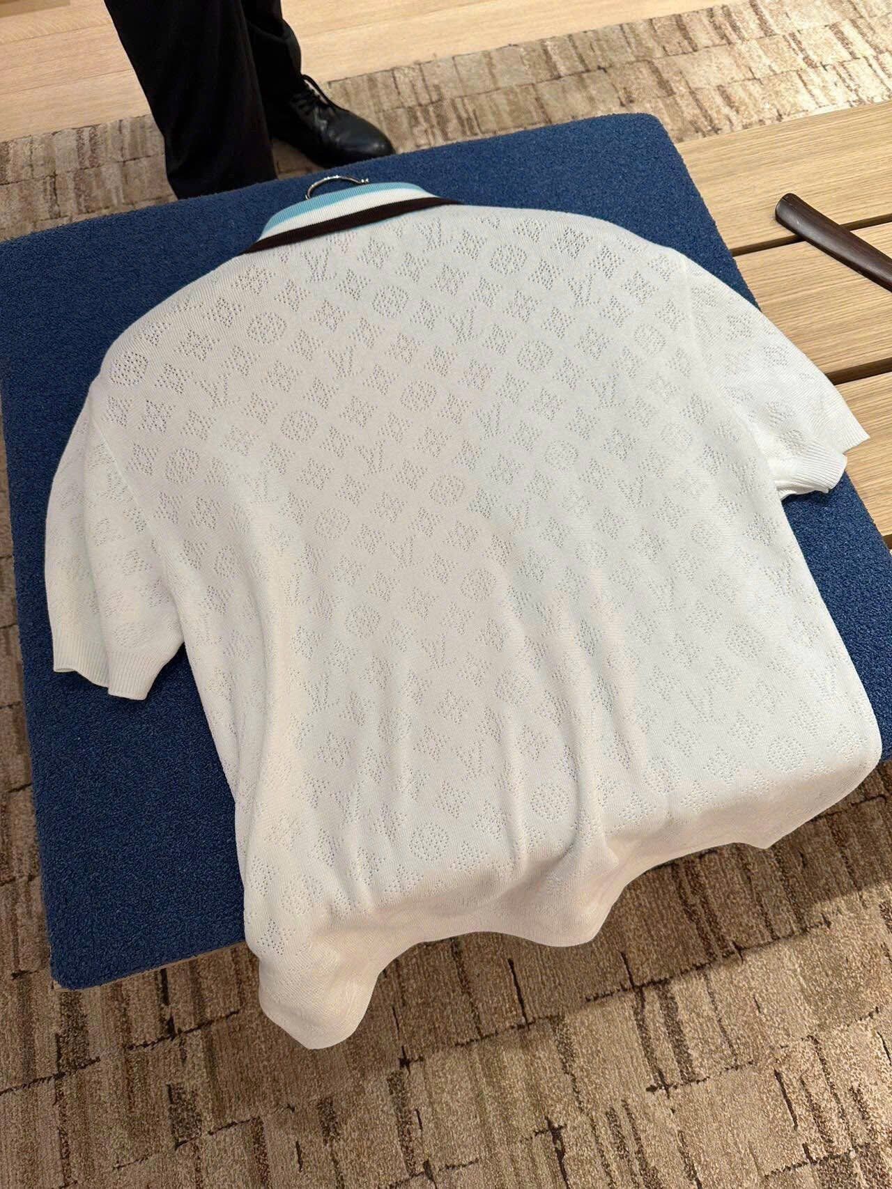 ÁO POLO LOUIS VUITTON LV MONOGRAM POINTELLE (WHITE)