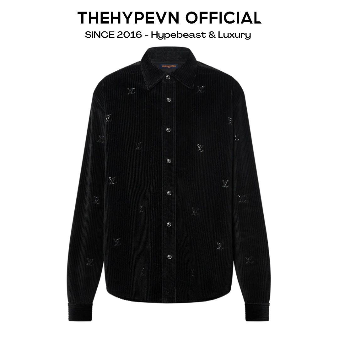 ÁO SƠ MI LOUIS VUITTON LV BLASON CORDUROY JACKET SHIRT (BLACK)
