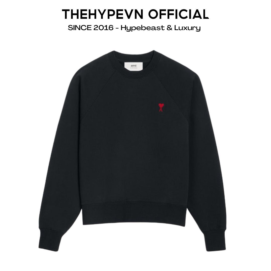 ÁO SWEATER AMI PARIS SWEATSHIRT HEART (BLACK)
