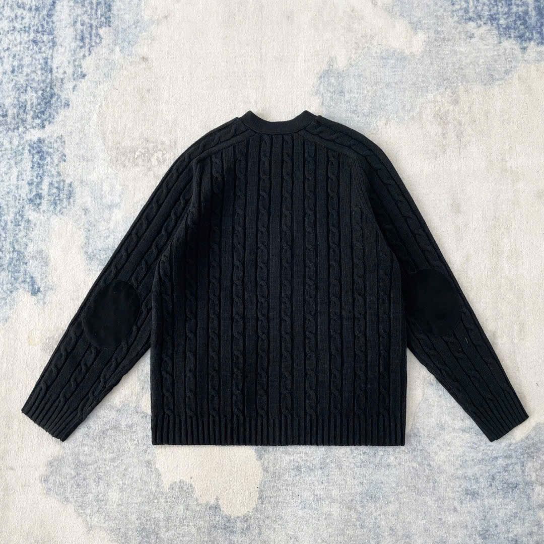 ÁO CARDIGAN CELINE TRIOMPHE CABLE KNIT CASHMERE (BLACK)
