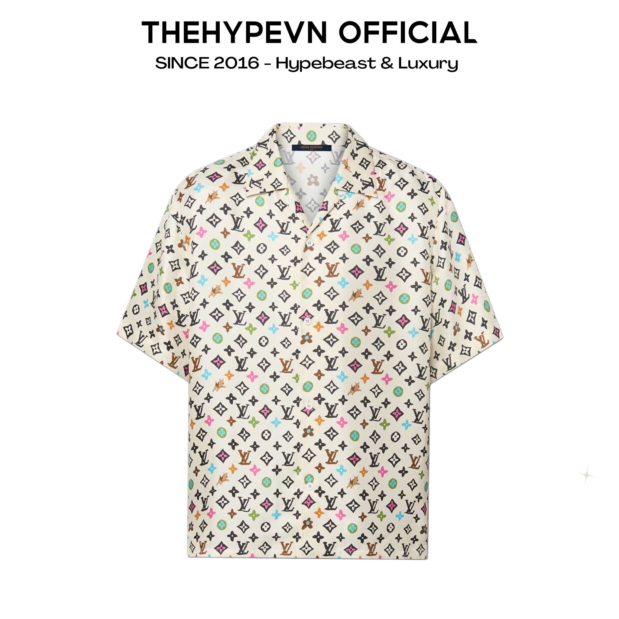 ÁO SƠ MI LOUIS VUITTON LV PRINTED SILK COLOR MONOGRAM JACKET (CREAM)
