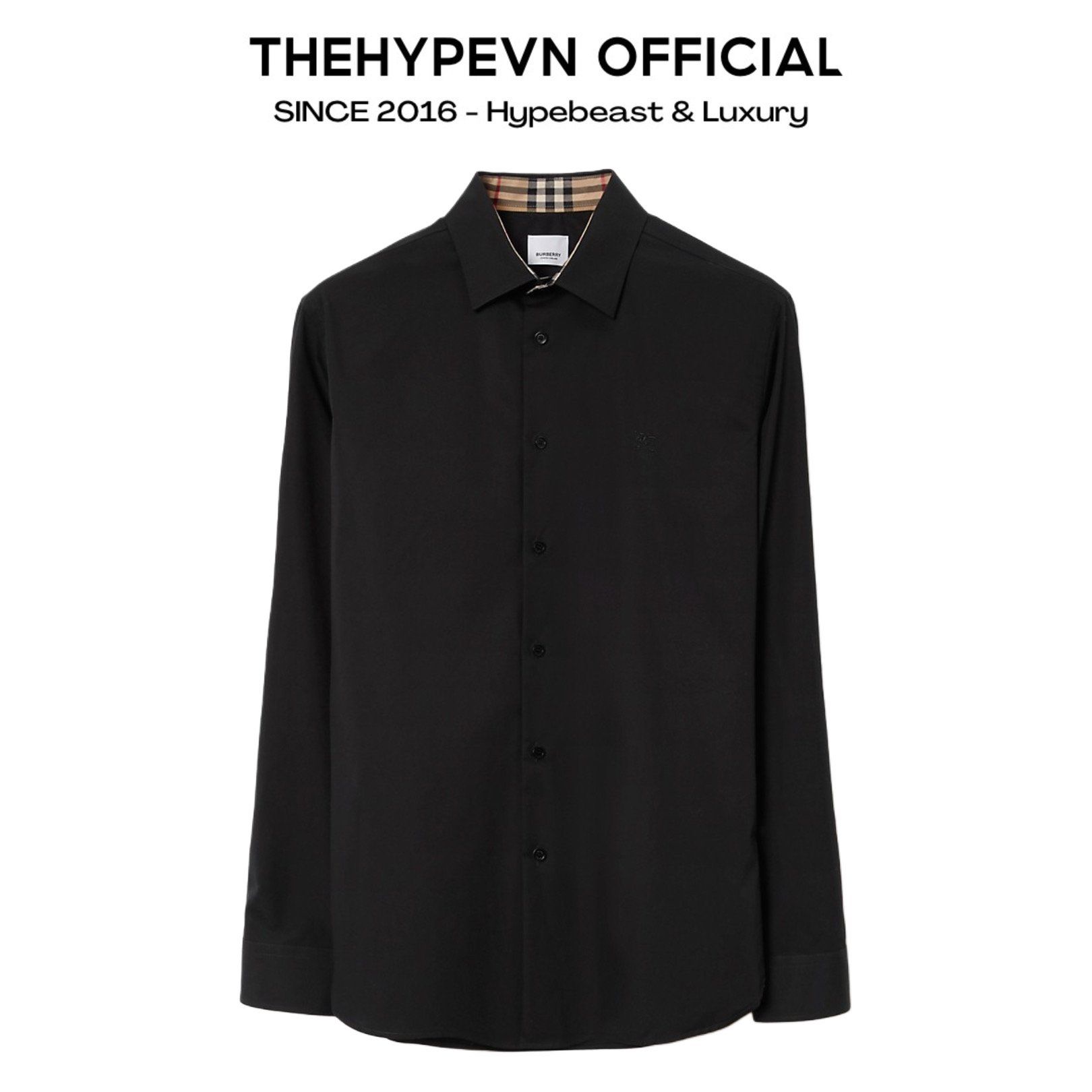ÁO SƠ MI BURBERRY BBR EQUESTRIAN KNIGHT LONG SLEEVE (BLACK)