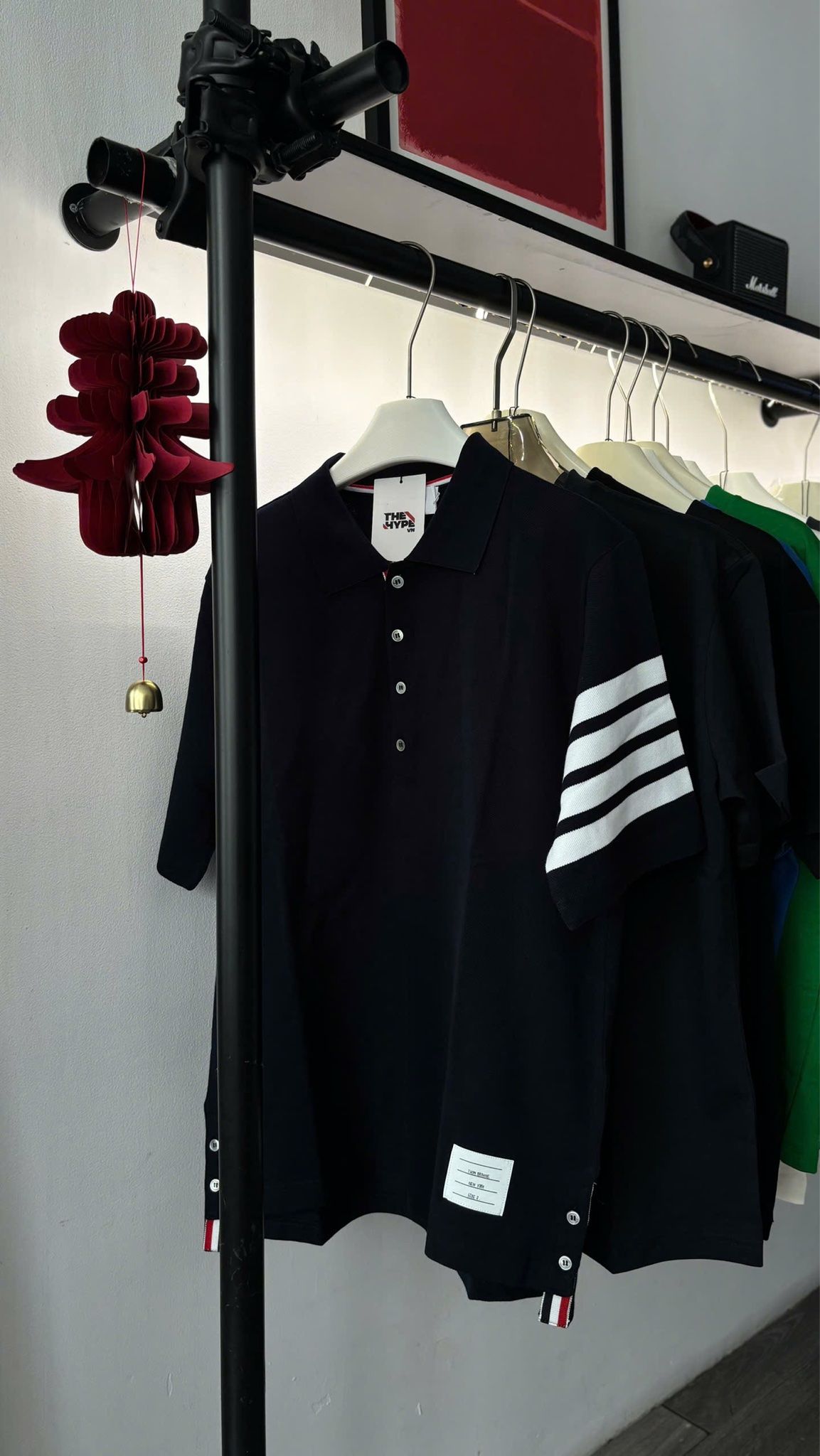 ÁO POLO THOM BROWNE 4 BAR STRIPE (NAVY)