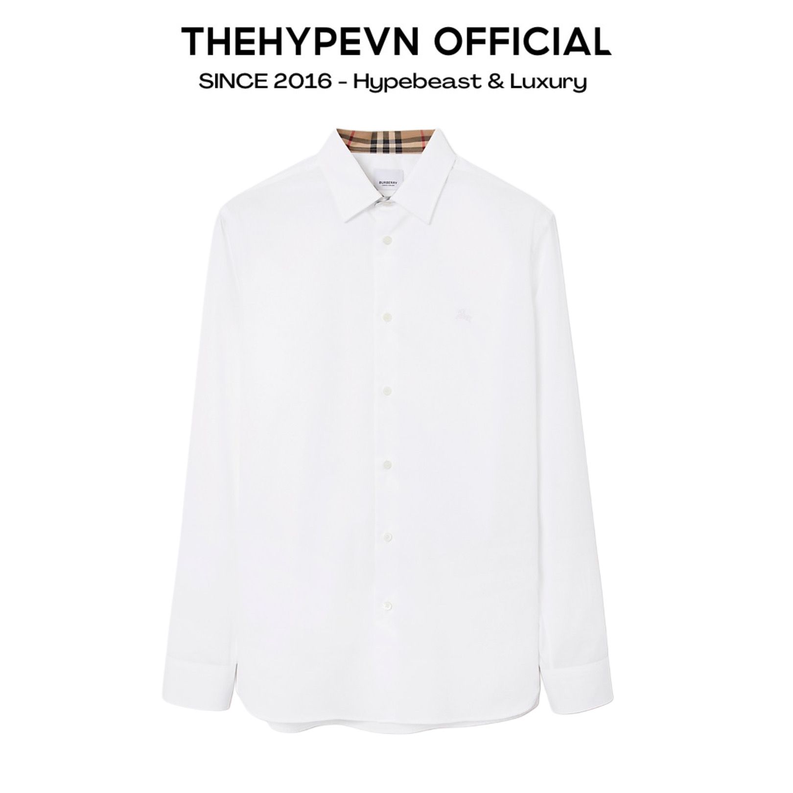 ÁO SƠ MI BURBERRY BBR EQUESTRIAN KNIGHT LONG SLEEVE (WHITE)