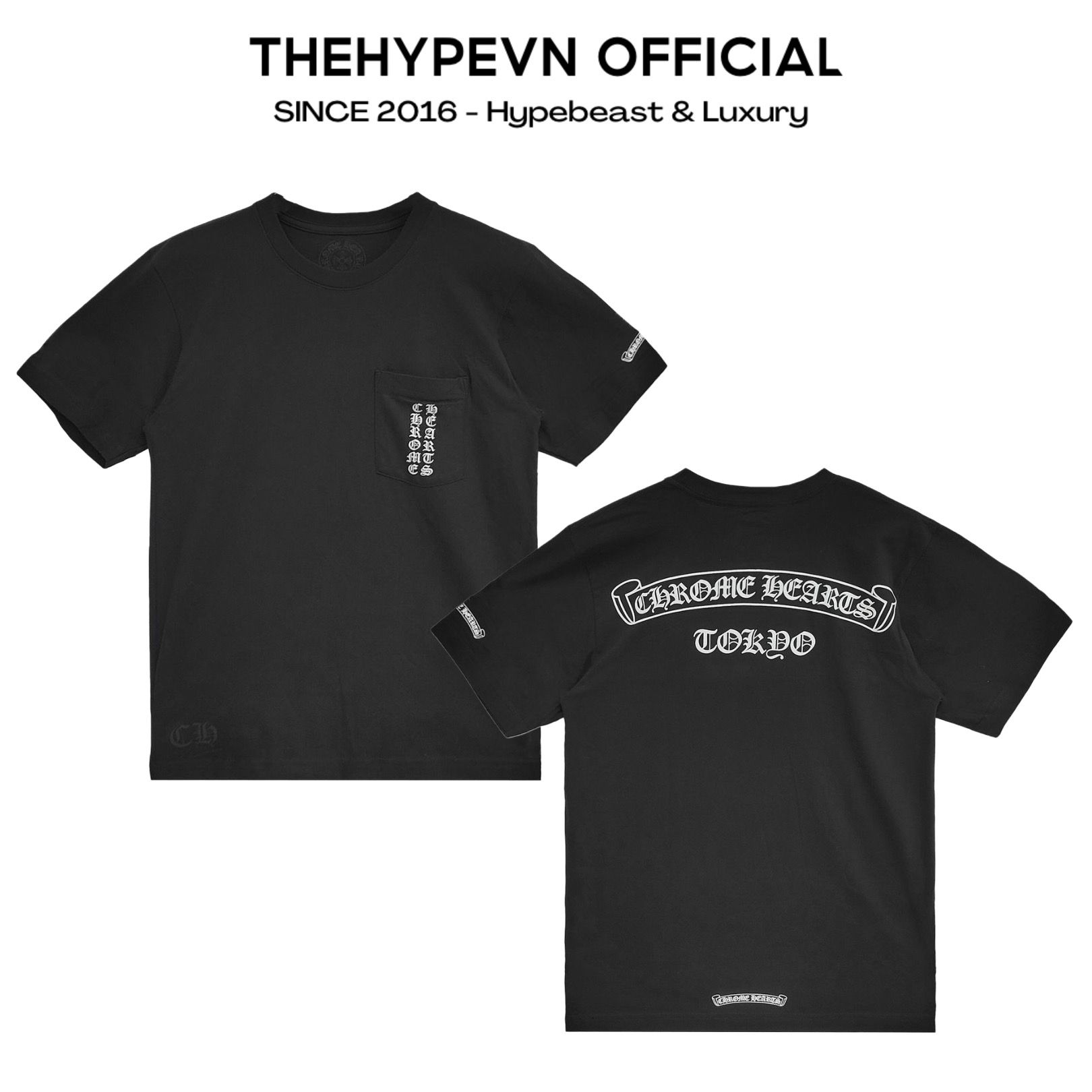 ÁO THUN CHROME HEARTS CH TOKYO VERTICAL LOGO (BLACK)