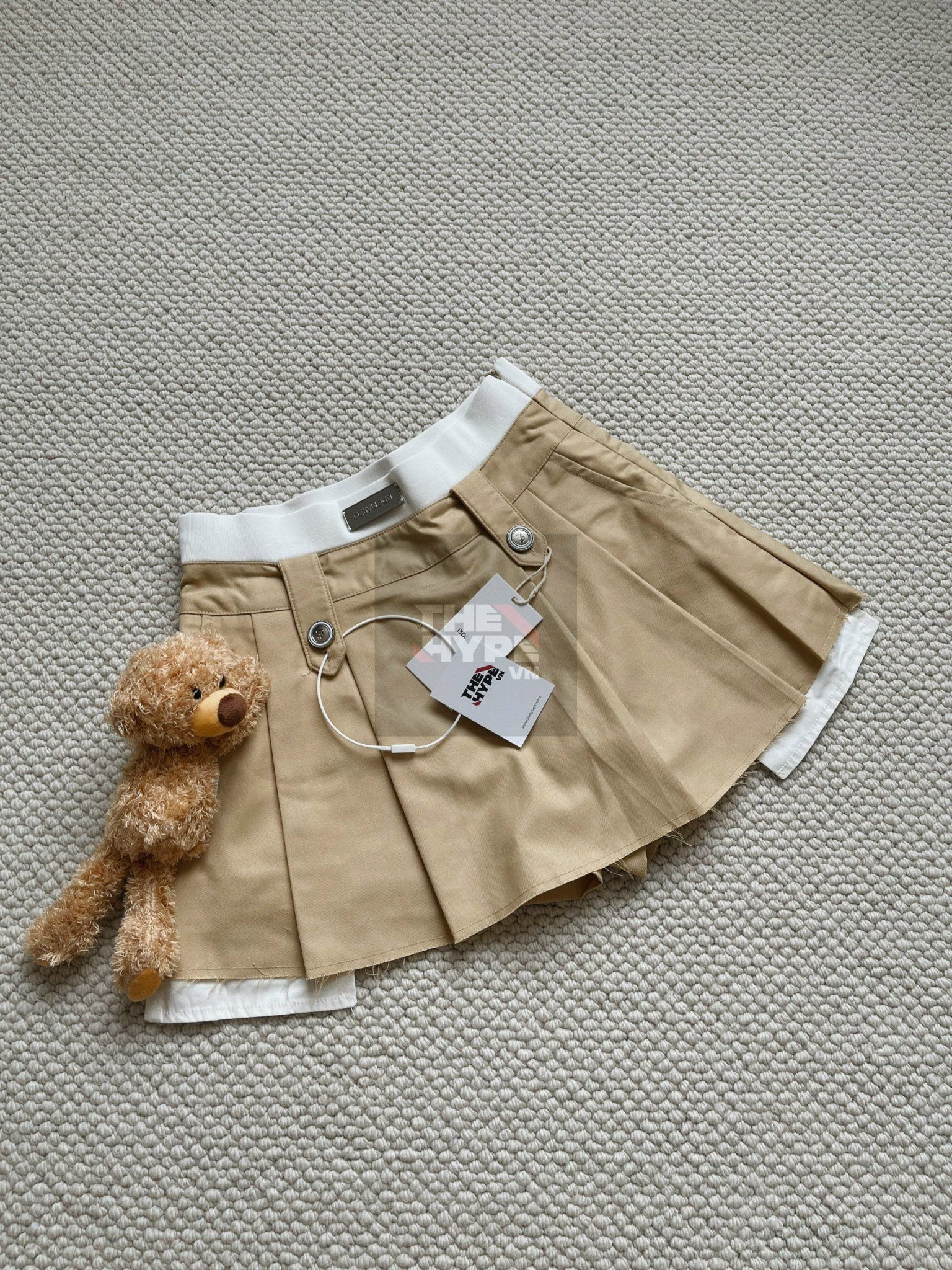 Váy 13DE MARZO Cargo Pleated Skirt (Màu Kem) Best Quality