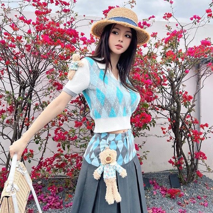 Áo Polo 13De Marzo Diamond Top (Blue Pastel) Best Quality