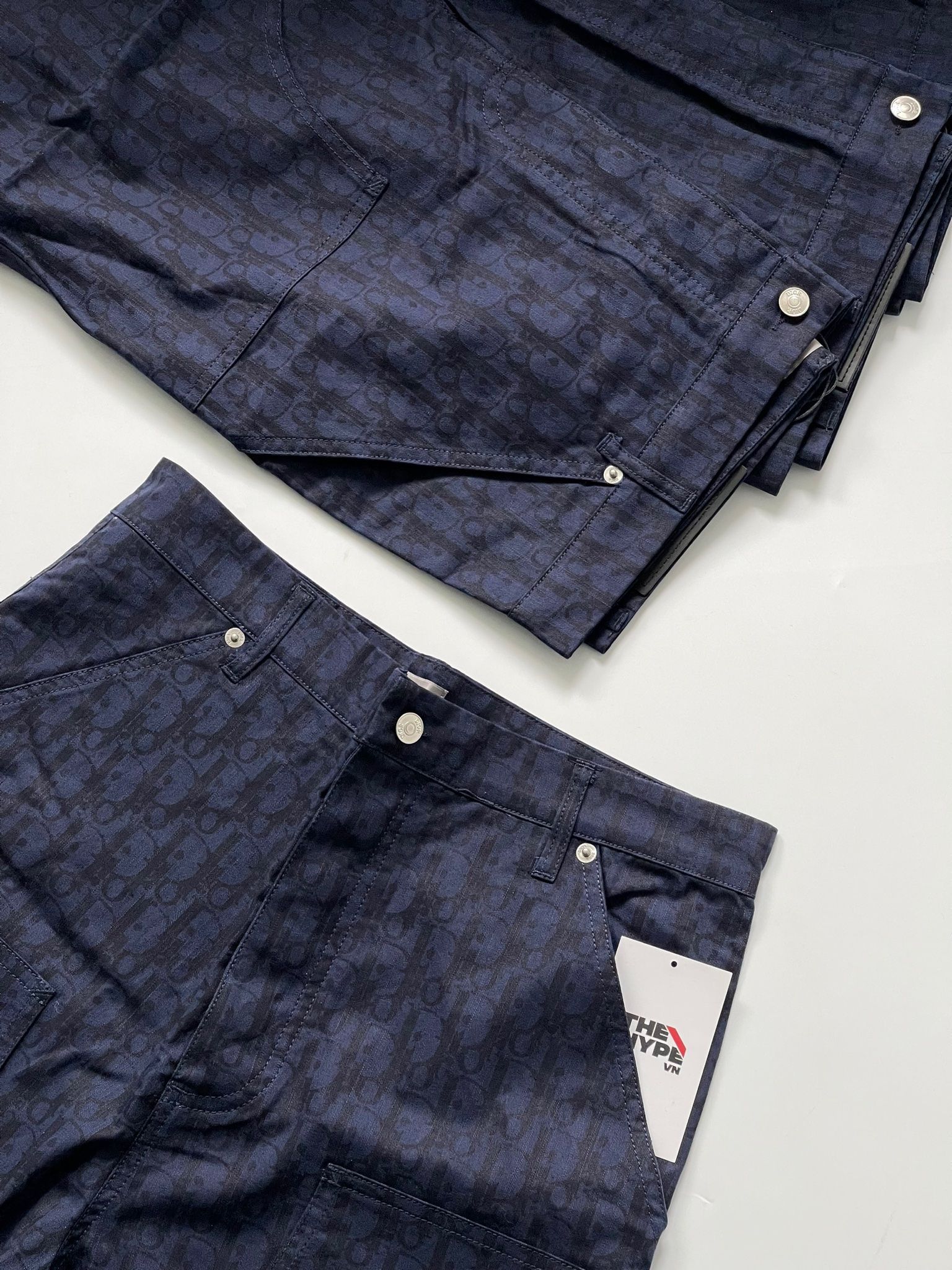 Quần Dior Oblique Kasuri Cotton Denim (Navy)