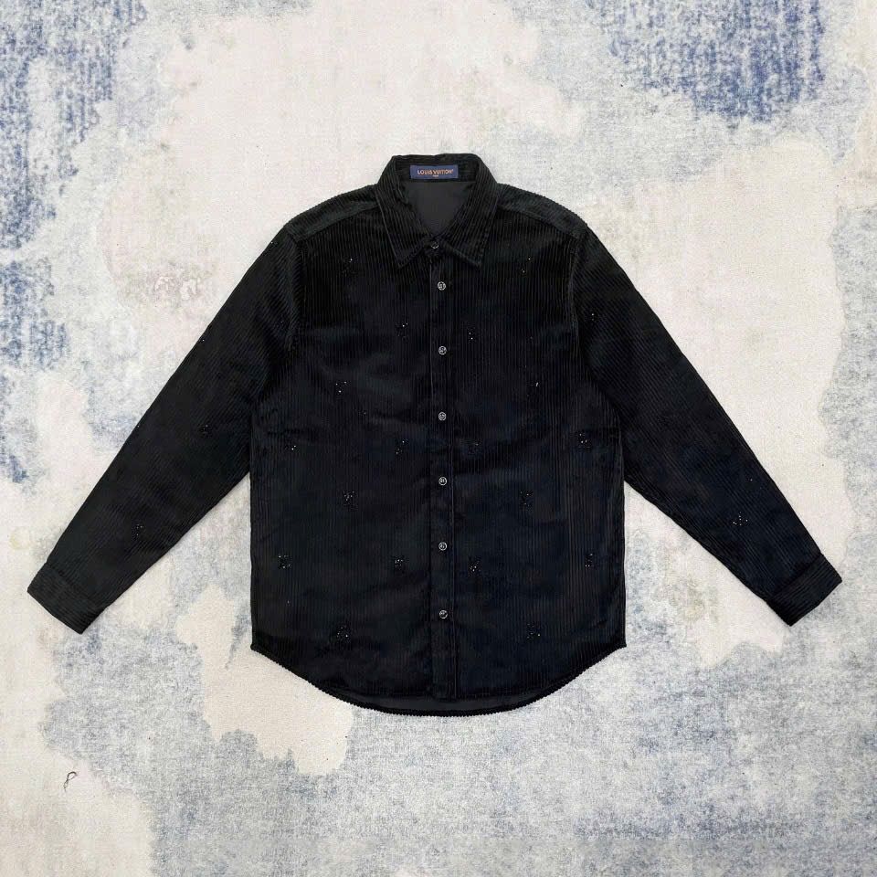 ÁO SƠ MI LOUIS VUITTON LV BLASON CORDUROY JACKET SHIRT (BLACK)