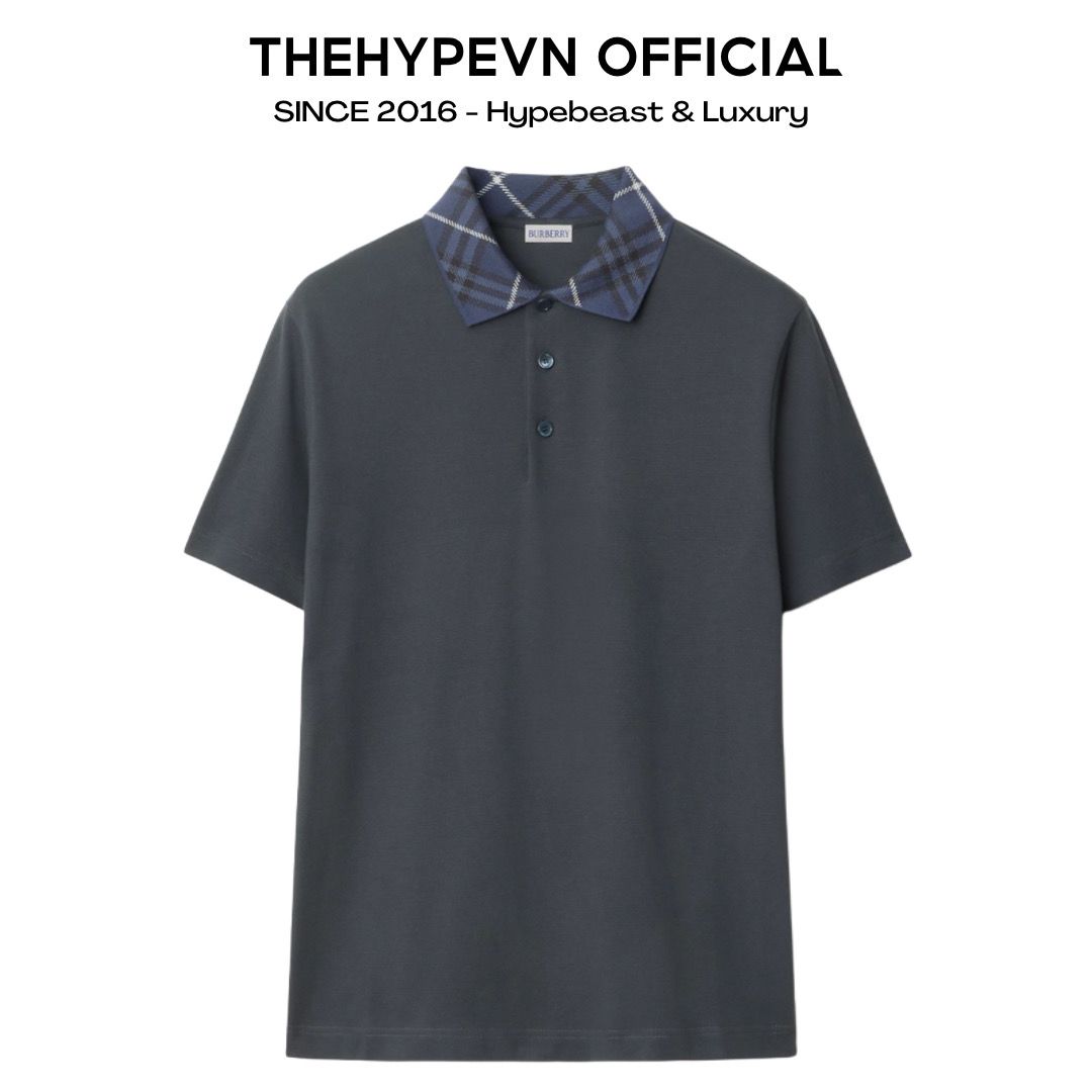 ÁO POLO BURBERRY BBR WOVEN COLLAR (MAGNET)