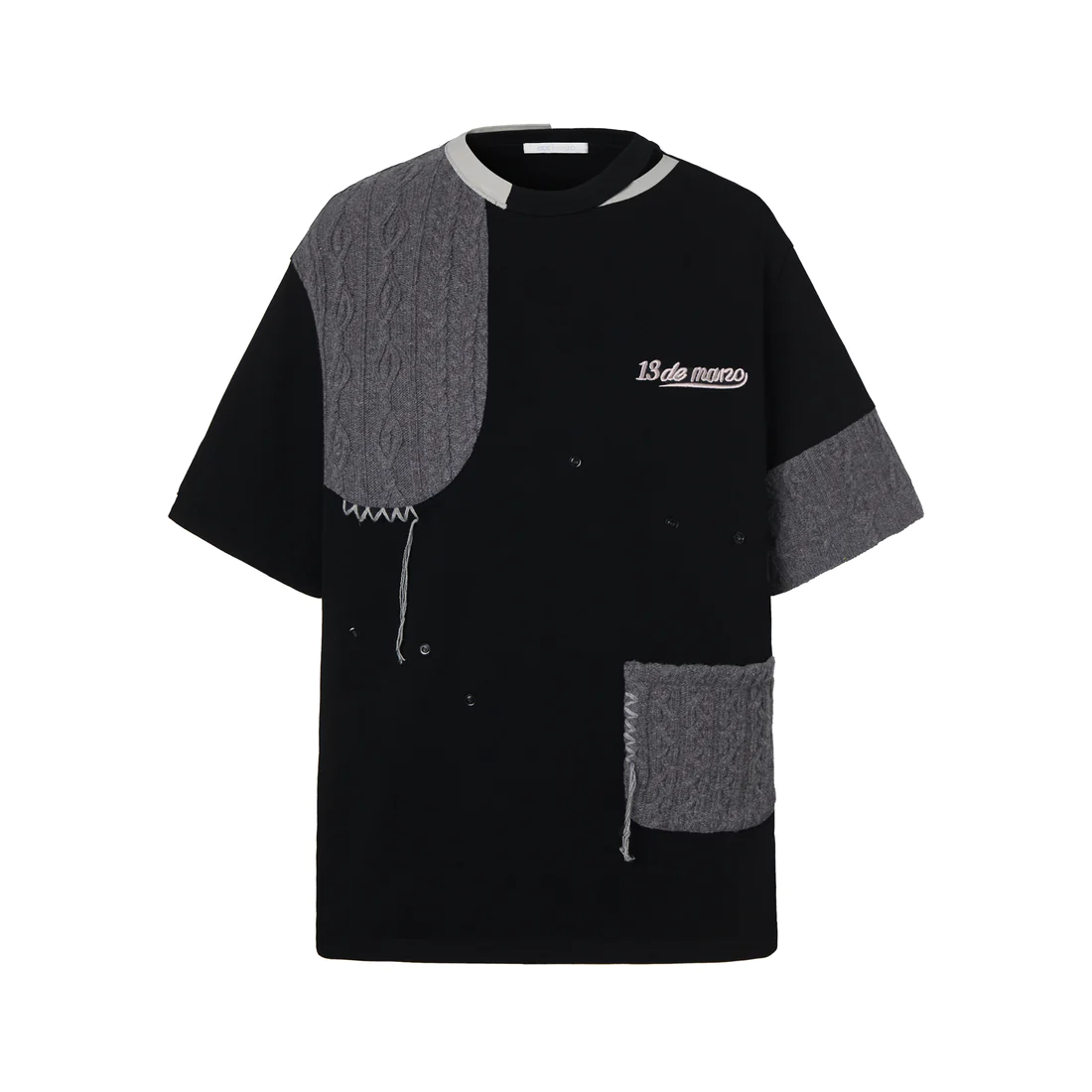 Áo Thun 13De Marzo Bear Knit Suture (Black) Best Quality