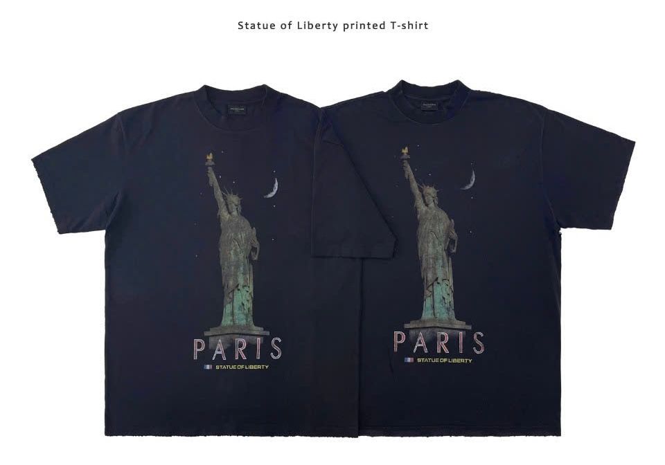ÁO THUN BALENCIAGA BLCG LIBERTY DISTRESSED (BLACK)