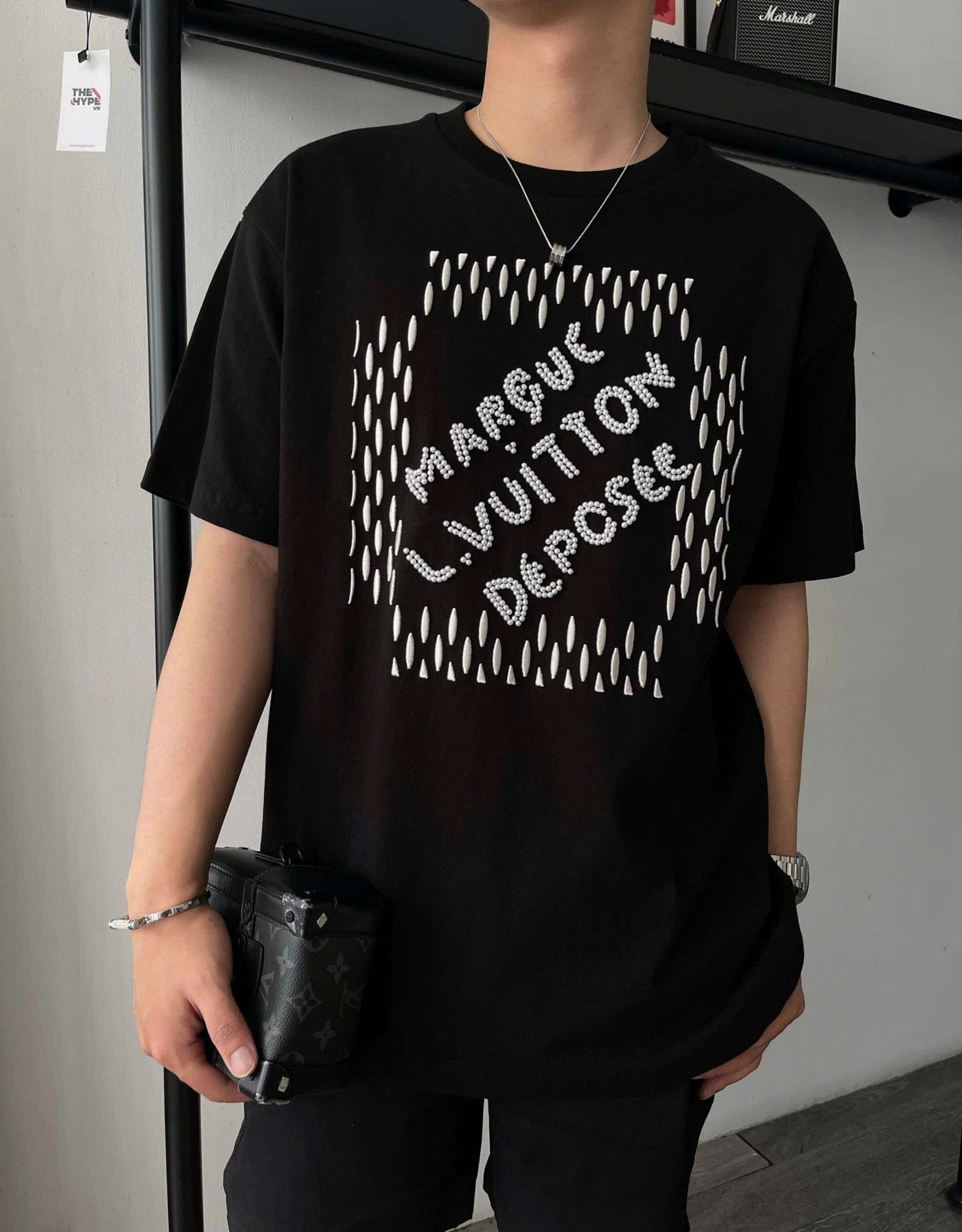 ÁO THUN LOUIS VUITTON LV MARQUE PEARL (BLACK)