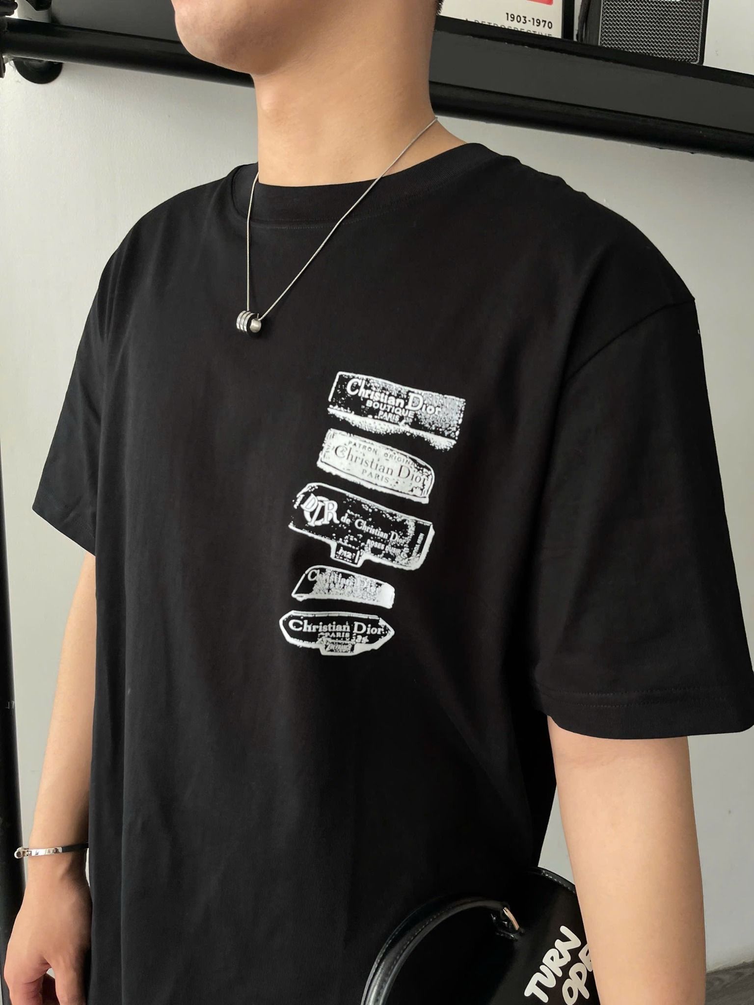 ÁO THUN DIOR ARCHIVES LABEL (BLACK)