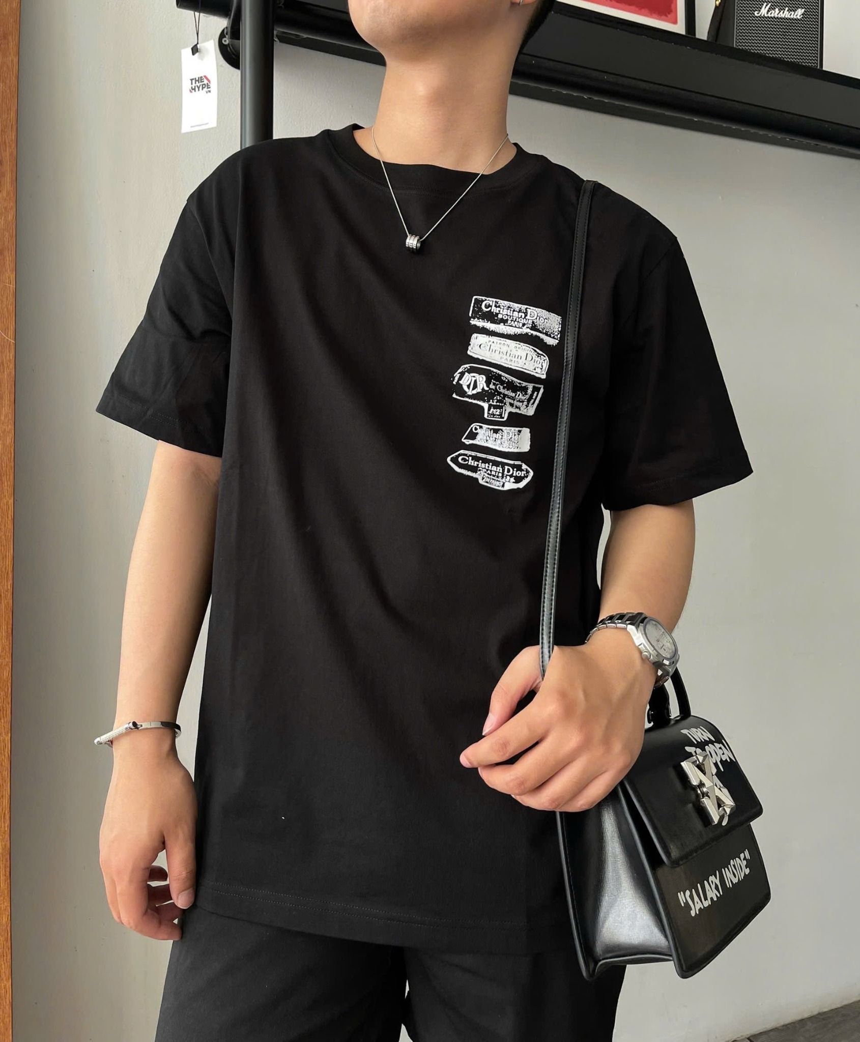 ÁO THUN DIOR ARCHIVES LABEL (BLACK)