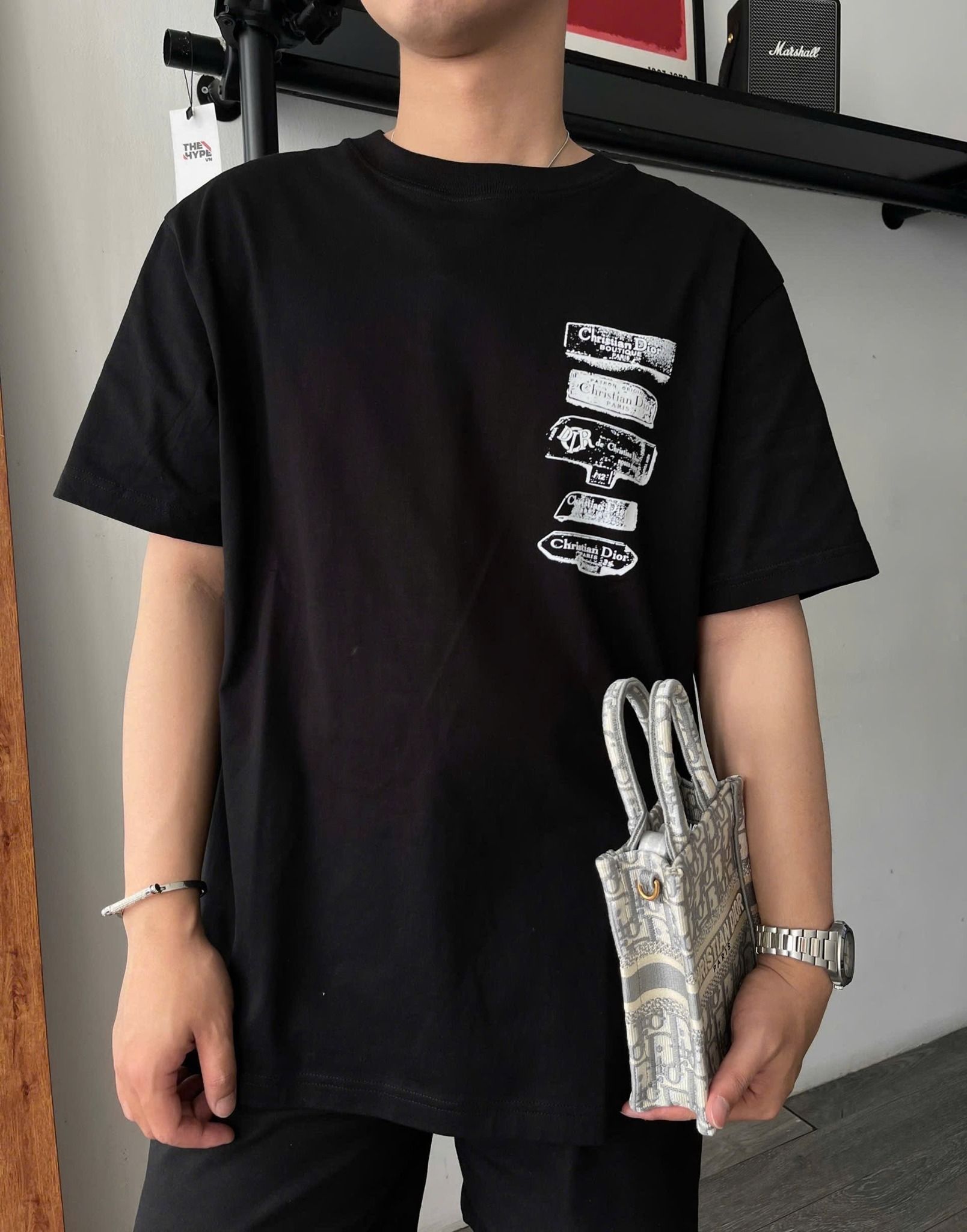 ÁO THUN DIOR ARCHIVES LABEL (BLACK)