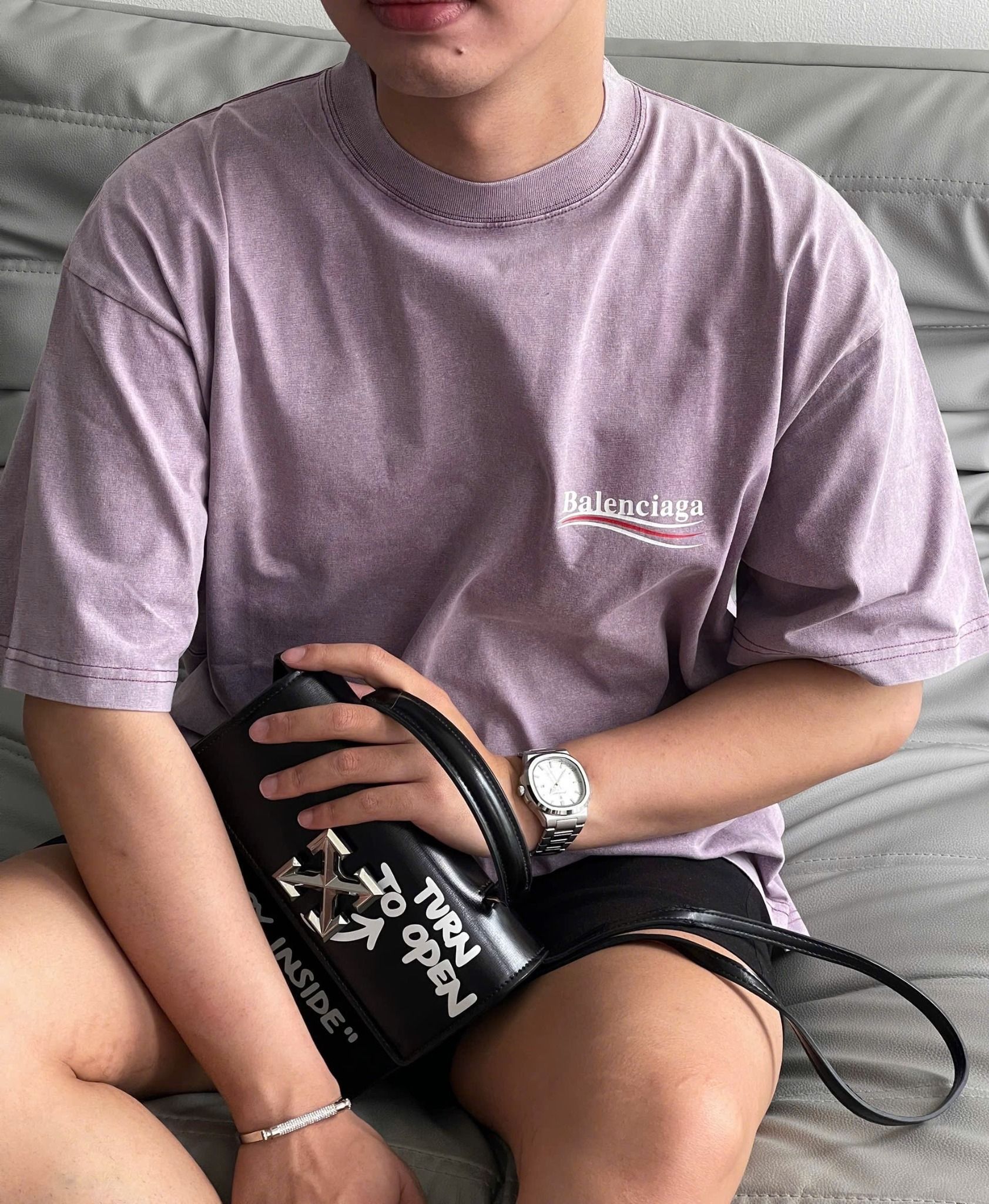 ÁO THUN BALENCIAGA BLCG WAVE (PURPLE)