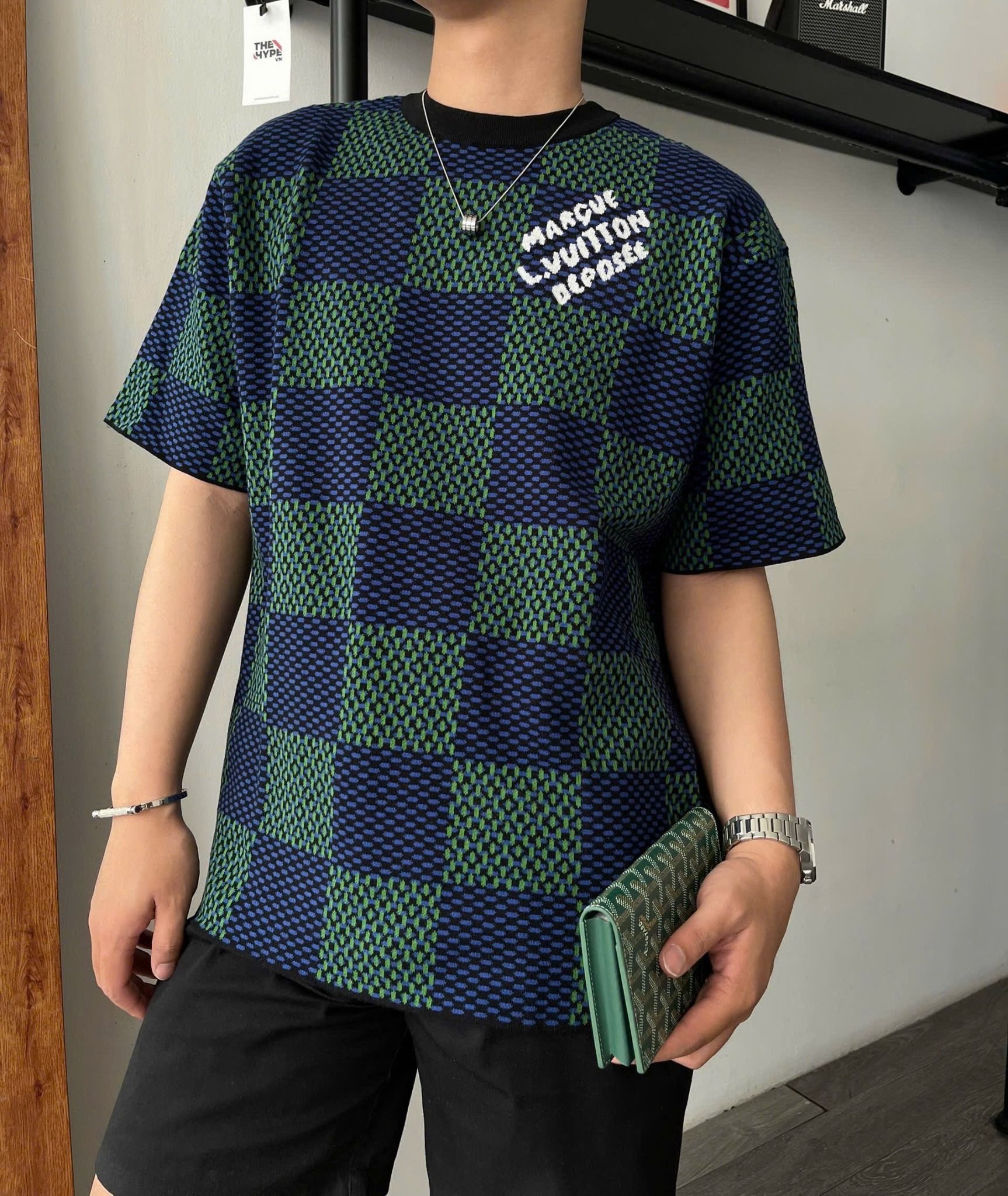 ÁO THUN LOUIS VUITTON LV MARQUE JACQUARD (BLUE CLEMATIS)
