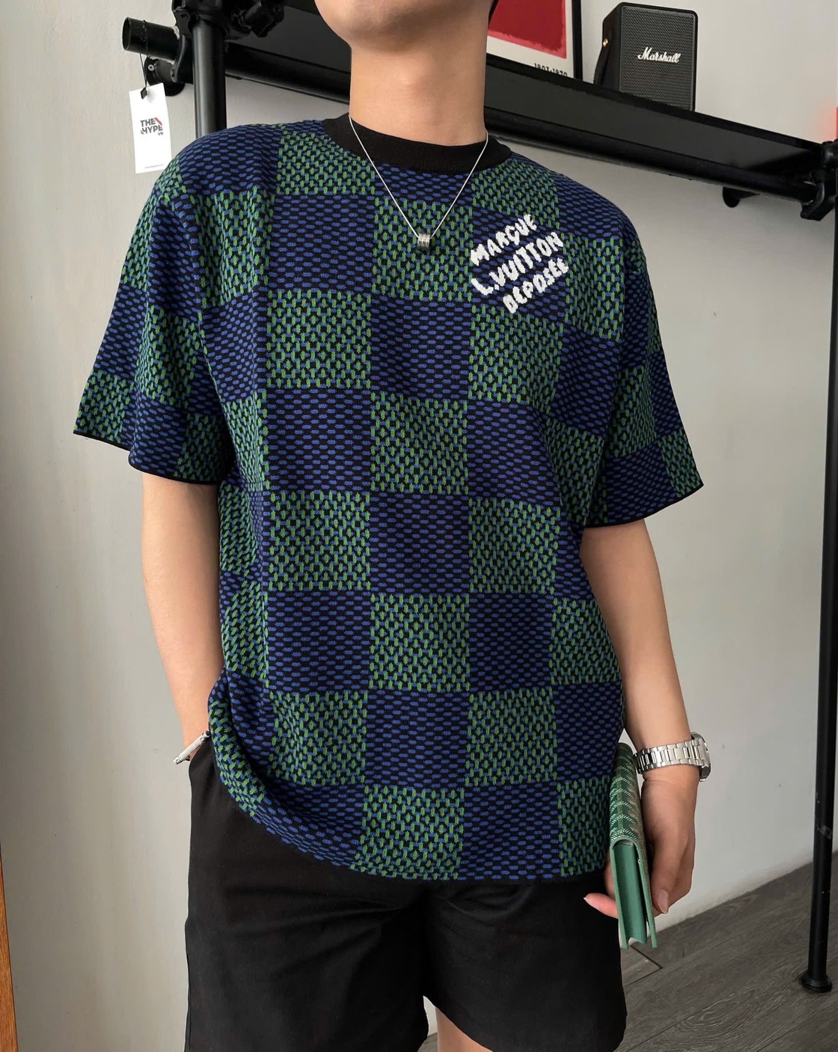 ÁO THUN LOUIS VUITTON LV MARQUE JACQUARD (BLUE CLEMATIS)