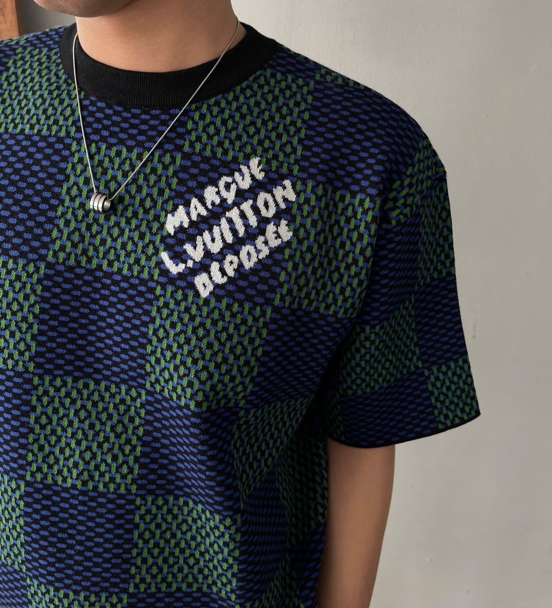 ÁO THUN LOUIS VUITTON LV MARQUE JACQUARD (BLUE CLEMATIS)