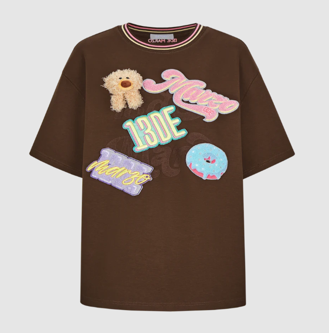 Áo Thun 13De Marzo Badges Velcro (Brown) Best Quality