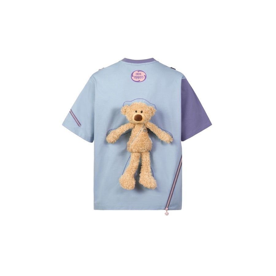13DE MARZO TEE - Áo Thun 13De PALDA BEAR ZIPPER (BLUE) Best Quality
