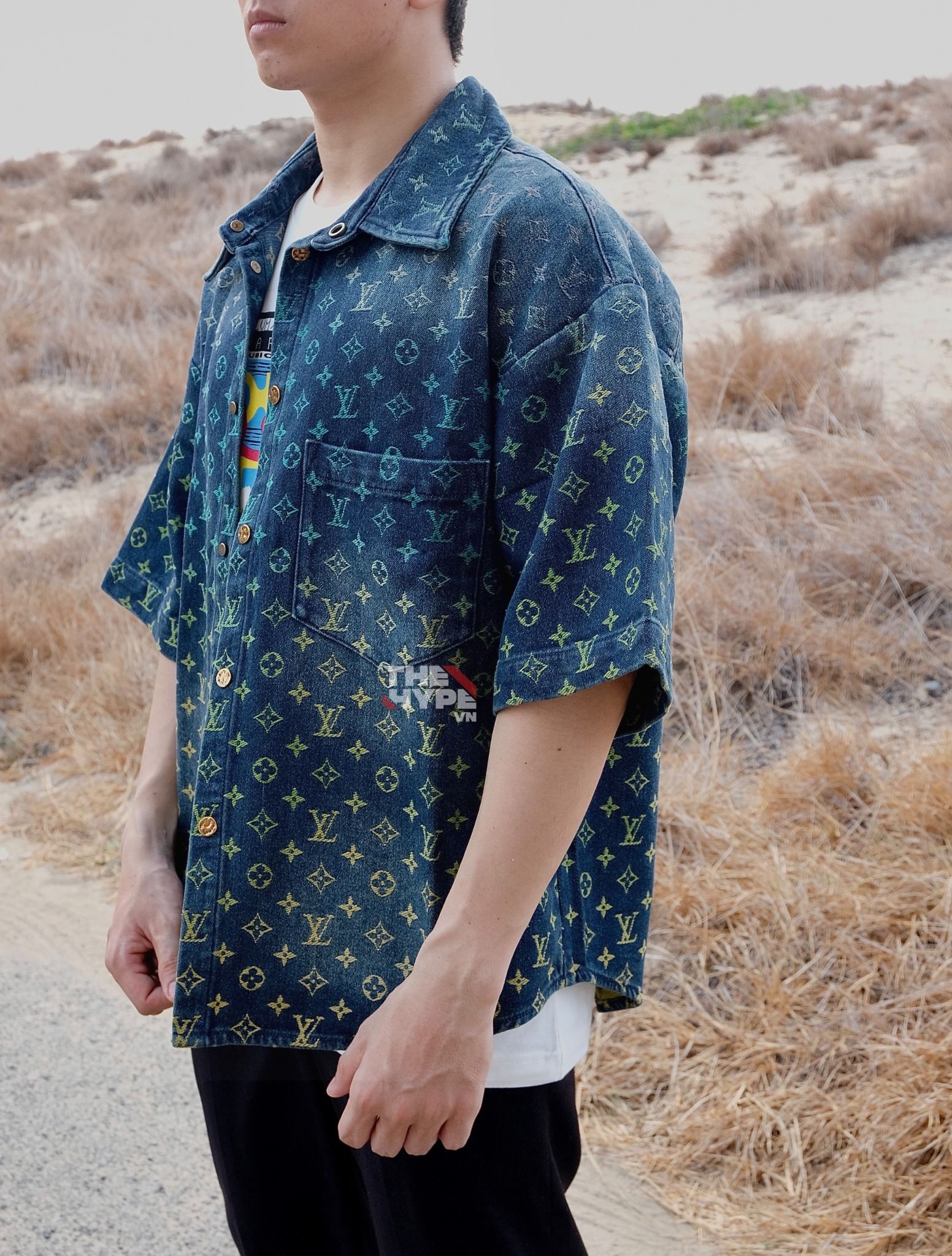 ÁO SƠ MI LOUIS VUITTON LV RAINBOW MONOGRAM JACKET (BLUE)
