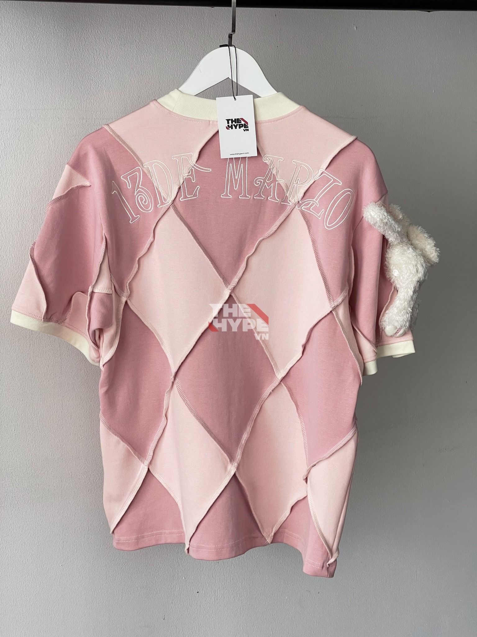 13DE MARZO TEE - Áo Thun 13DE MARZO Hemming Diamond Check (Pink) Best Quality