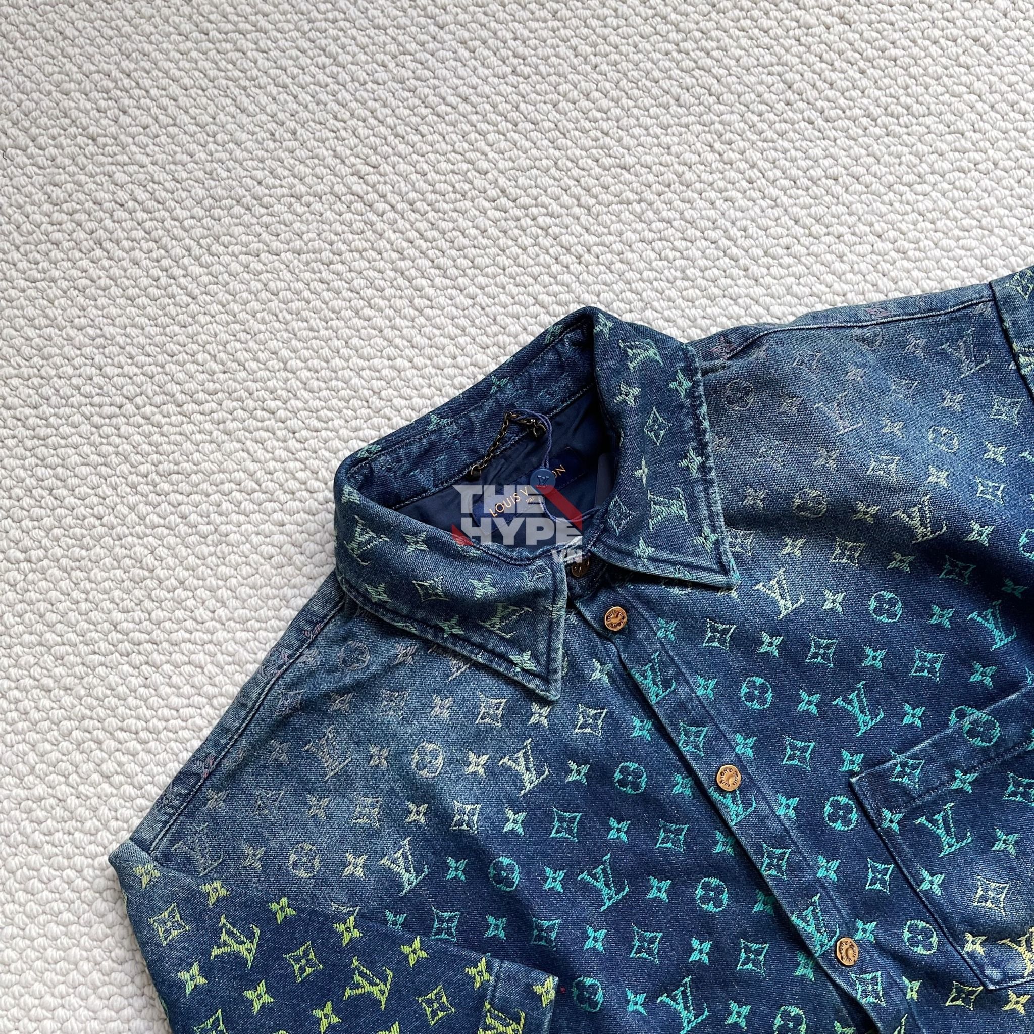 ÁO SƠ MI LOUIS VUITTON LV RAINBOW MONOGRAM JACKET (BLUE)