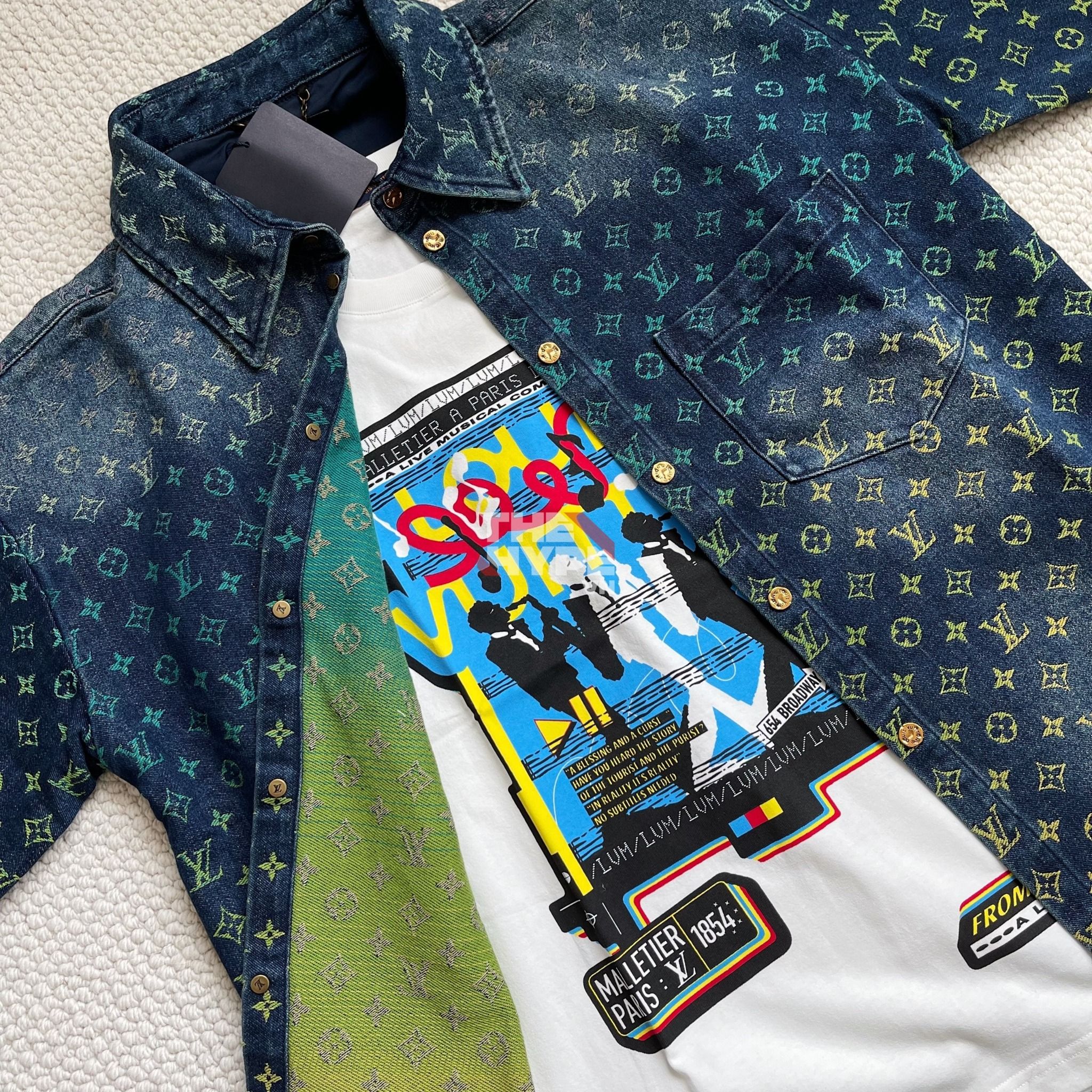ÁO SƠ MI LOUIS VUITTON LV RAINBOW MONOGRAM JACKET (BLUE)
