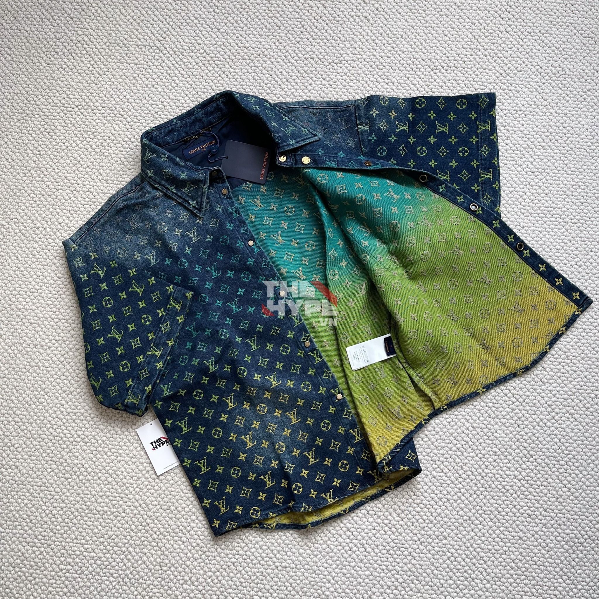 ÁO SƠ MI LOUIS VUITTON LV RAINBOW MONOGRAM JACKET (BLUE)