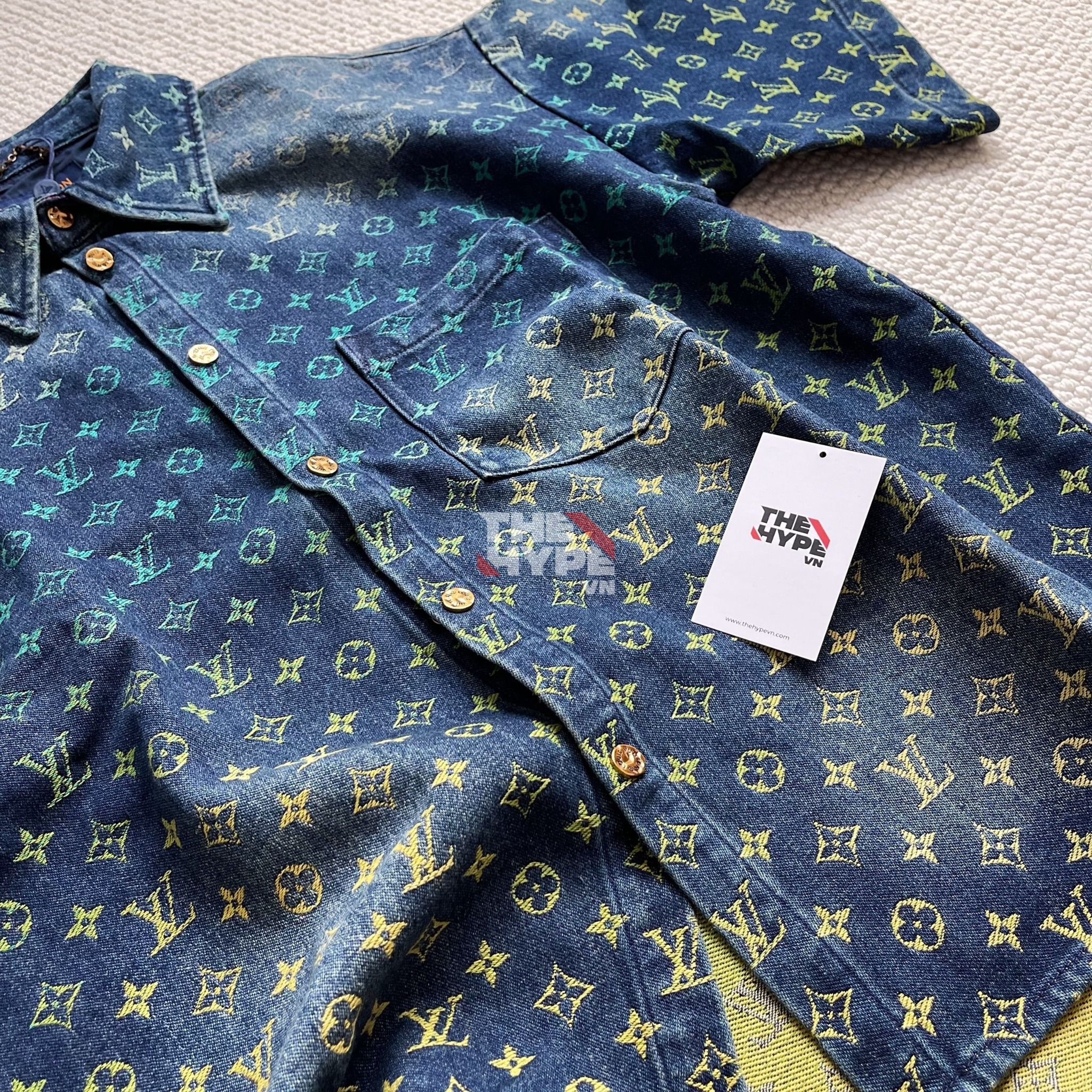 ÁO SƠ MI LOUIS VUITTON LV RAINBOW MONOGRAM JACKET (BLUE)