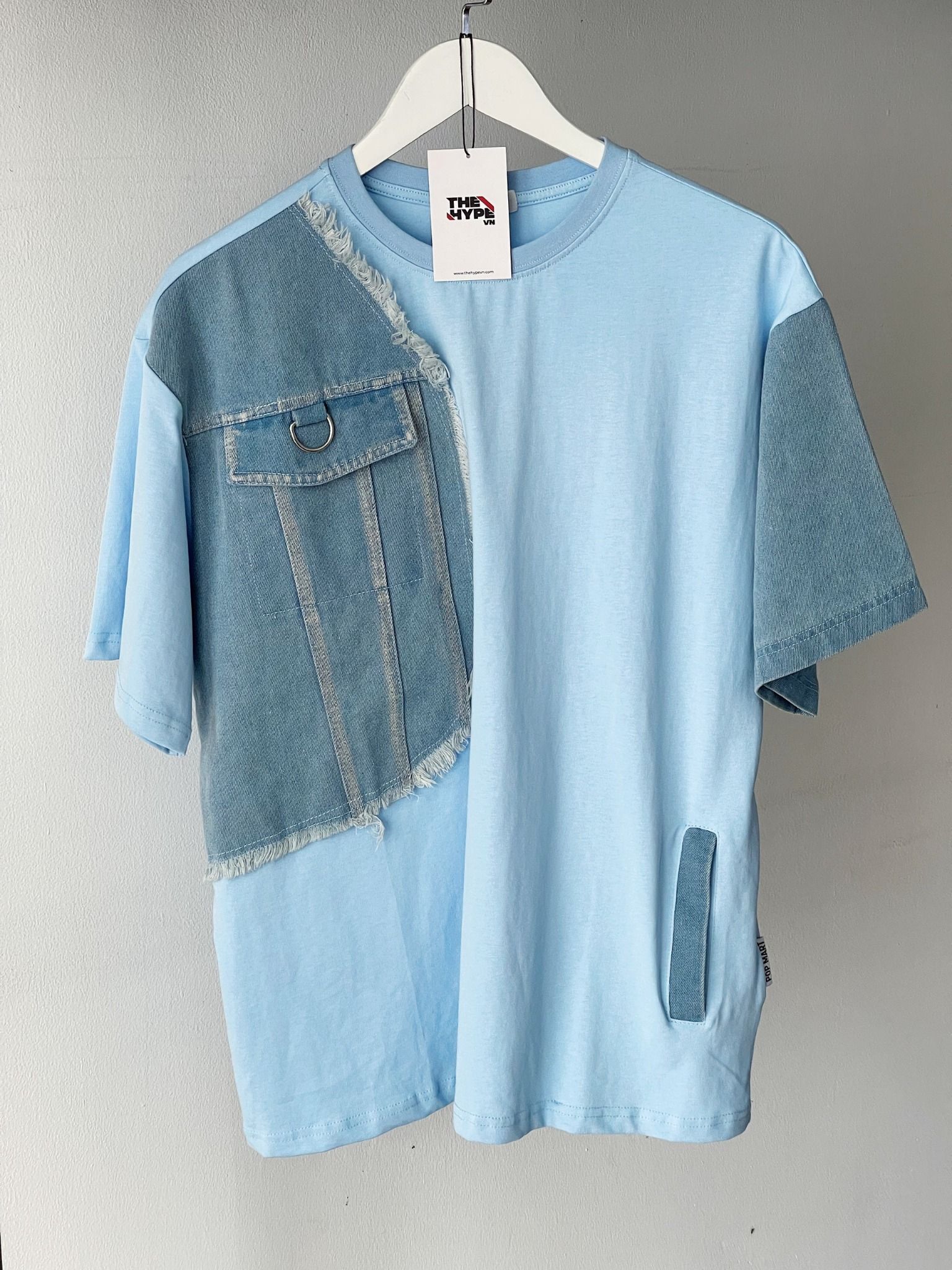 13DE MARZO TEE - Áo Thun Pop Mart Parda Bear Denim Patchwork (Blue) Best Quality