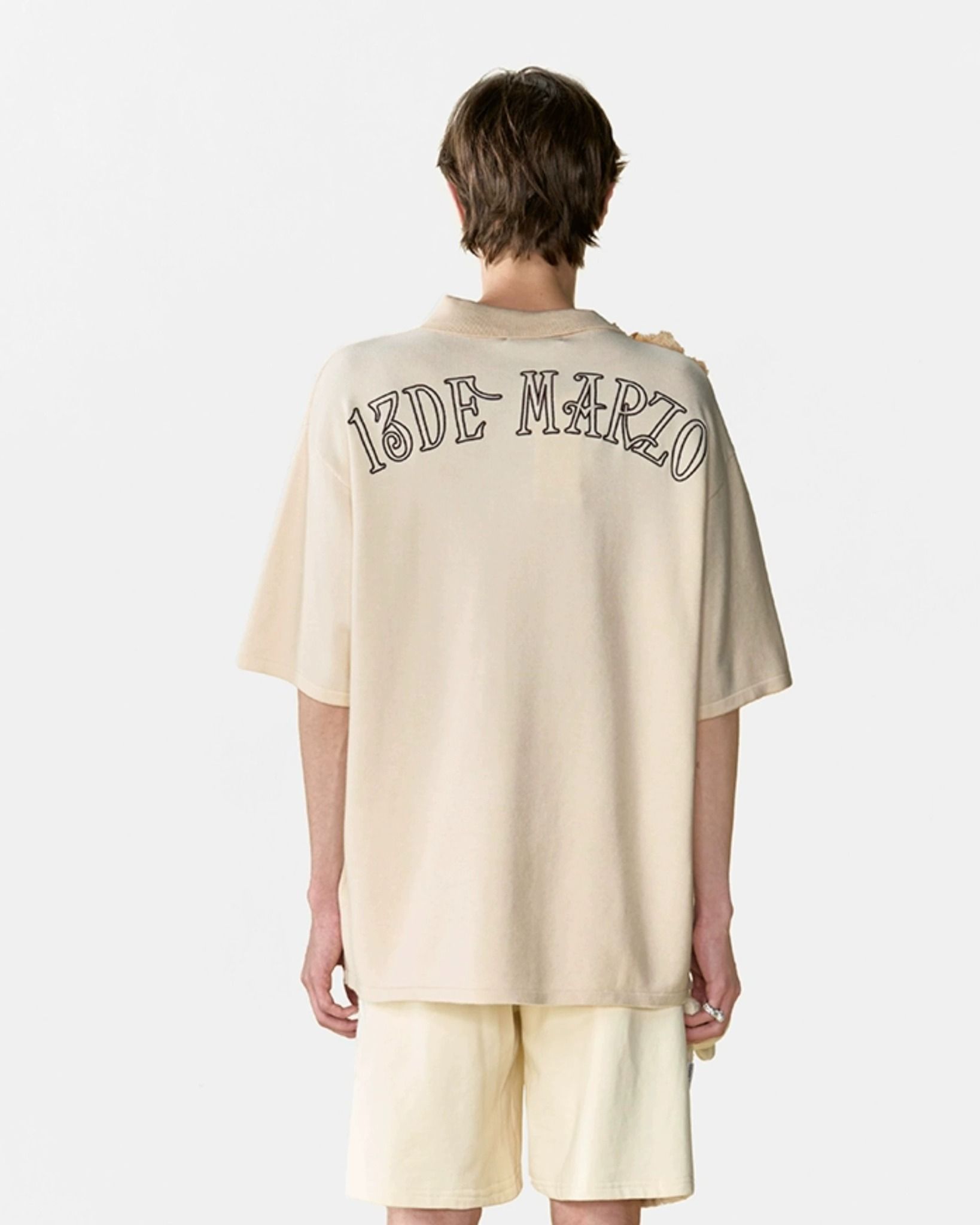 13DE MARZO TEE - Áo Thun BEAR KNIT PATCH PAPYRUS (Beige) Best Quality