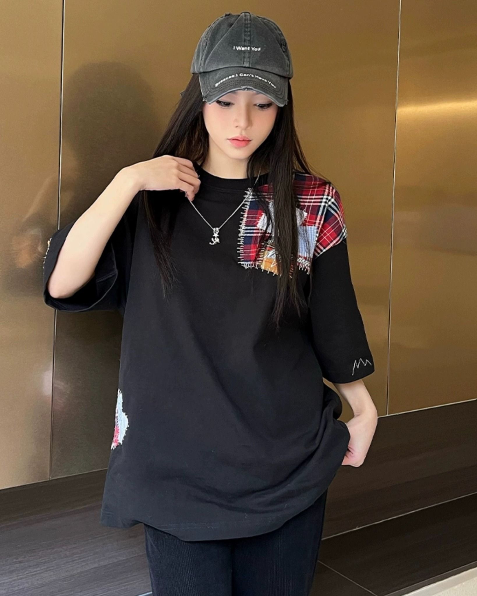 13DE MARZO TEE - Áo Thun Bear Patch Suture Denim (Black) Best Quality