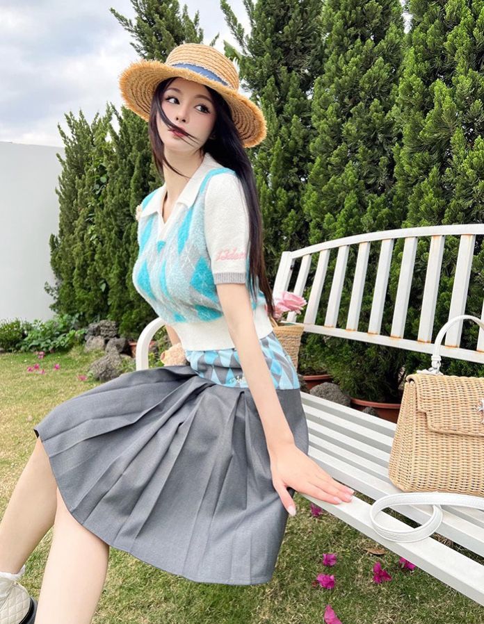 Áo Polo 13De Marzo Diamond Top (Blue Pastel) Best Quality