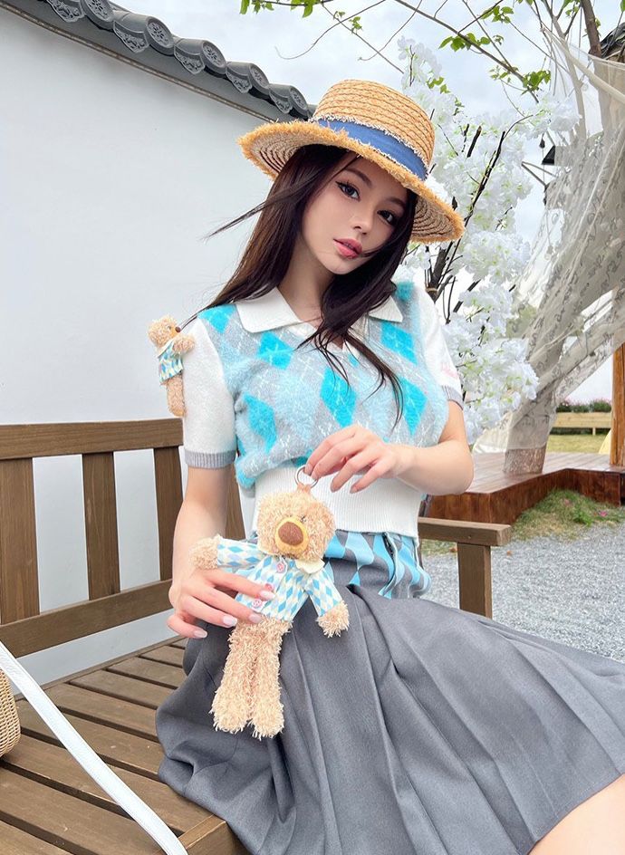 Áo Polo 13De Marzo Diamond Top (Blue Pastel) Best Quality