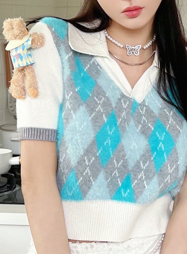 Áo Polo 13De Marzo Diamond Top (Blue Pastel) Best Quality