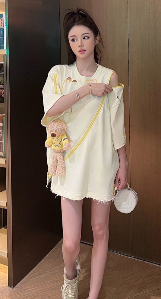 13DE MARZO TEE - Áo Thun Natural Bear Broken Suture (Cream) Best Quality
