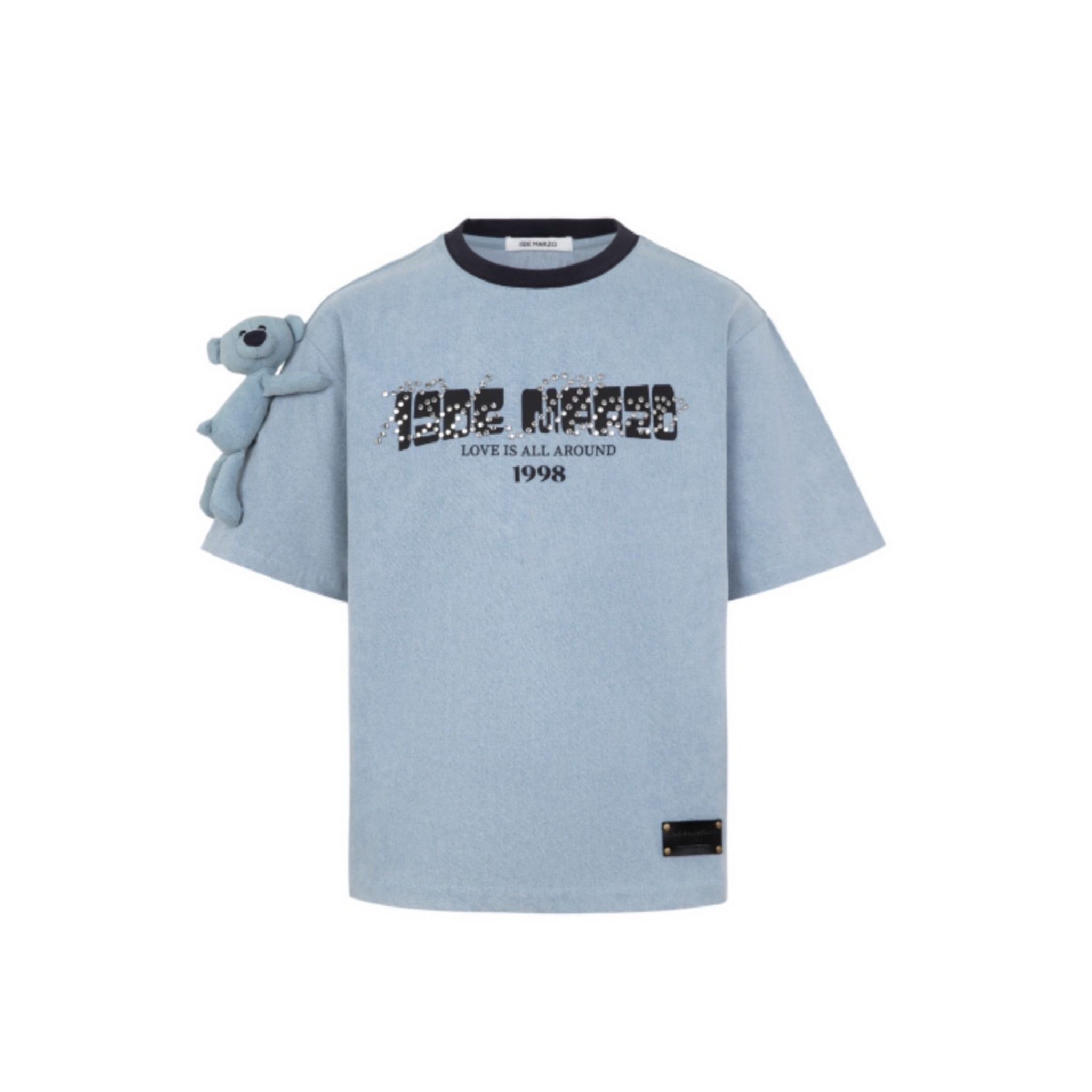 Áo 13De Marzo Bear Denim Rivet Washed Blue Best Quality