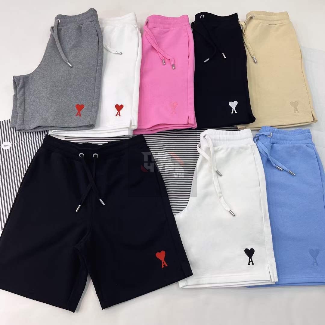 QUẦN NGẮN AMI PARIS HEART LOGO COTTON SHORTS (WHITE)