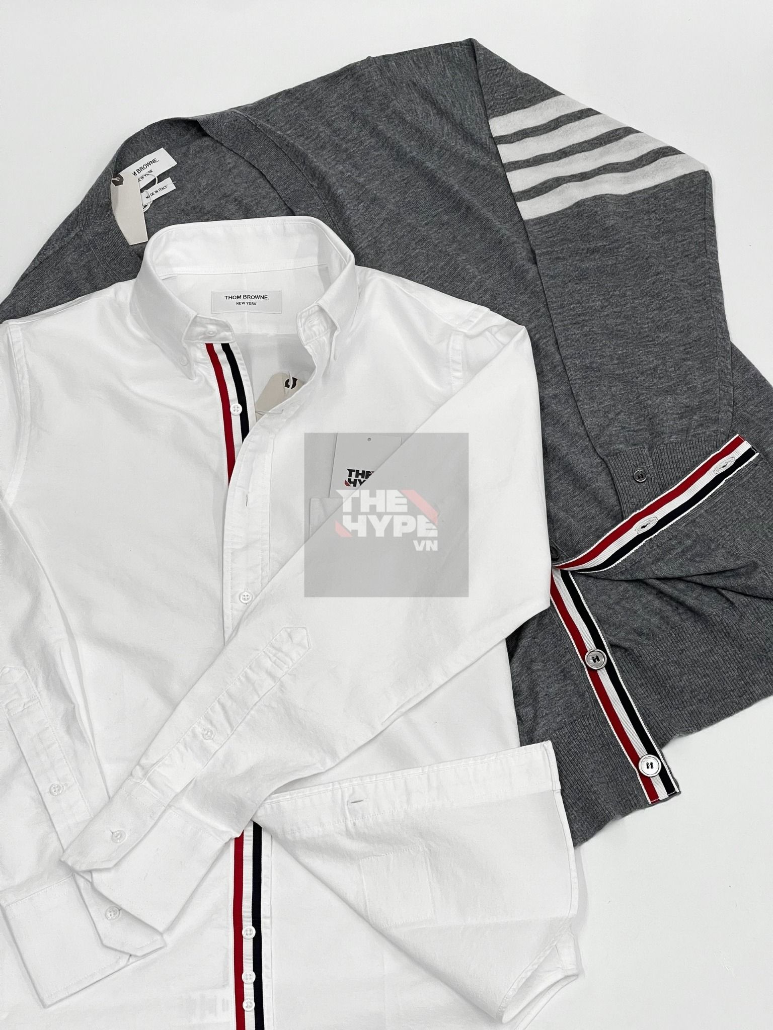 ÁO CARDIGAN THOM BROWNE TB MILANO WOOL MỎNG (GREY)