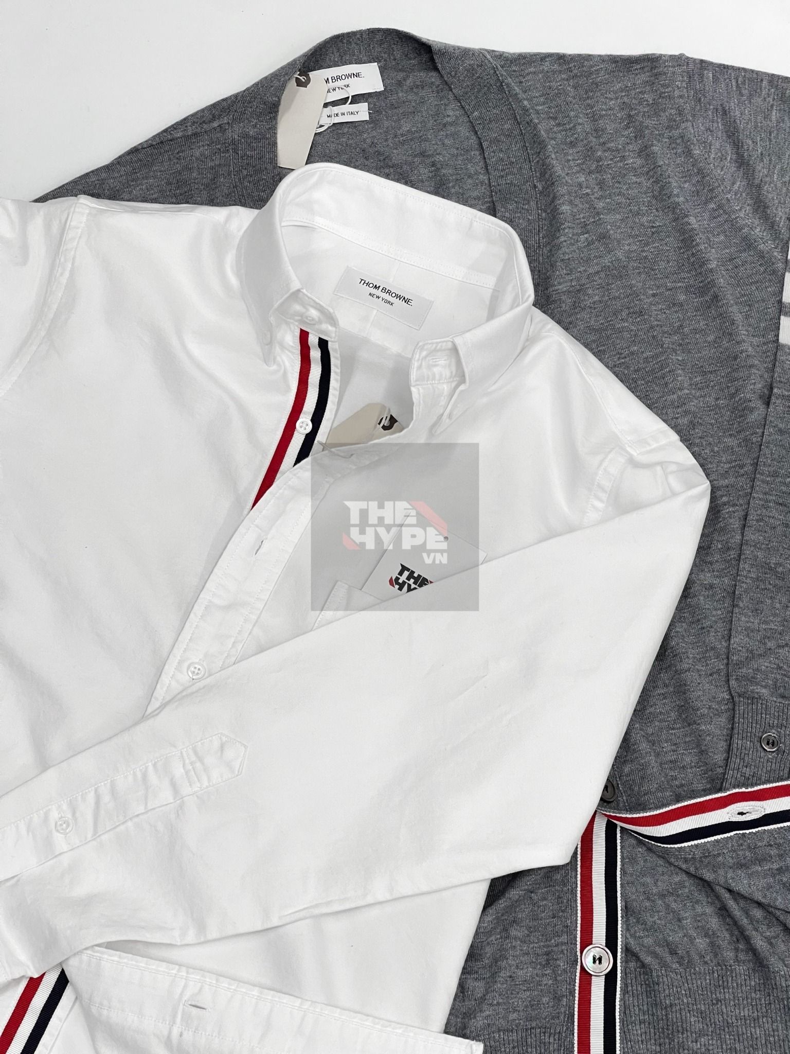 ÁO CARDIGAN THOM BROWNE TB MILANO WOOL MỎNG (GREY)