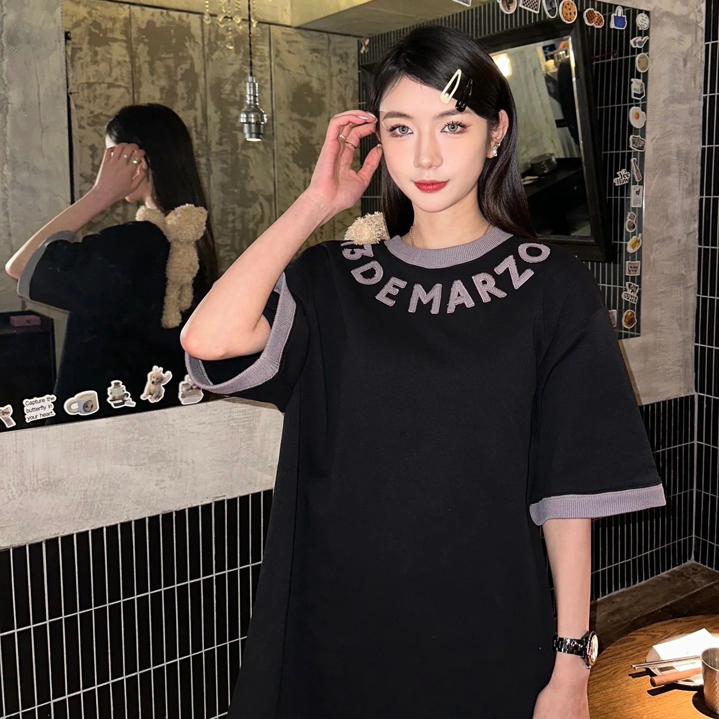 Áo Thun 13De Marzo Round Neck Knit Logo (Black) Best Quality