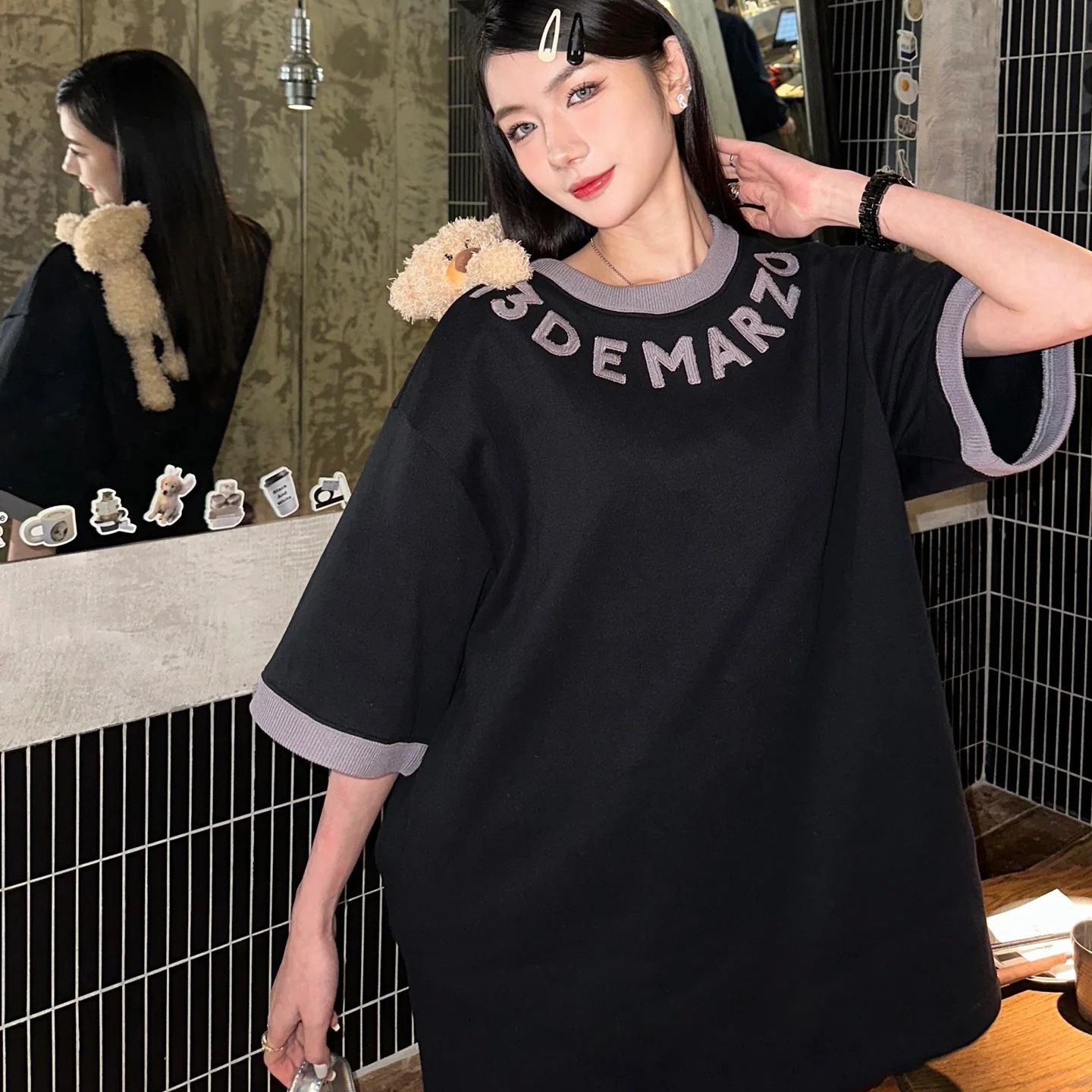 Áo Thun 13De Marzo Round Neck Knit Logo (Black) Best Quality