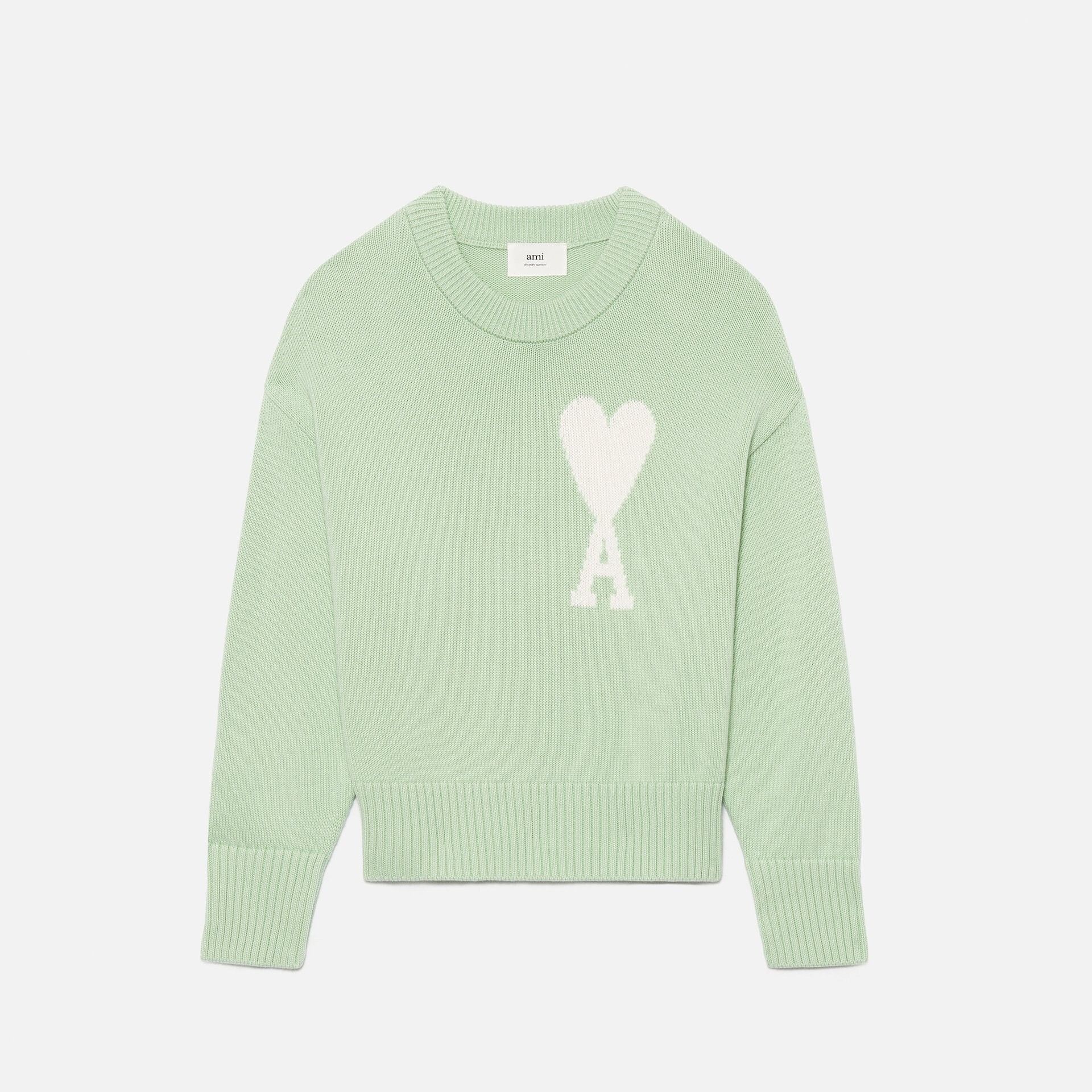ÁO SWEATER AMI PARIS BIG HEART LOGO (GREEN)
