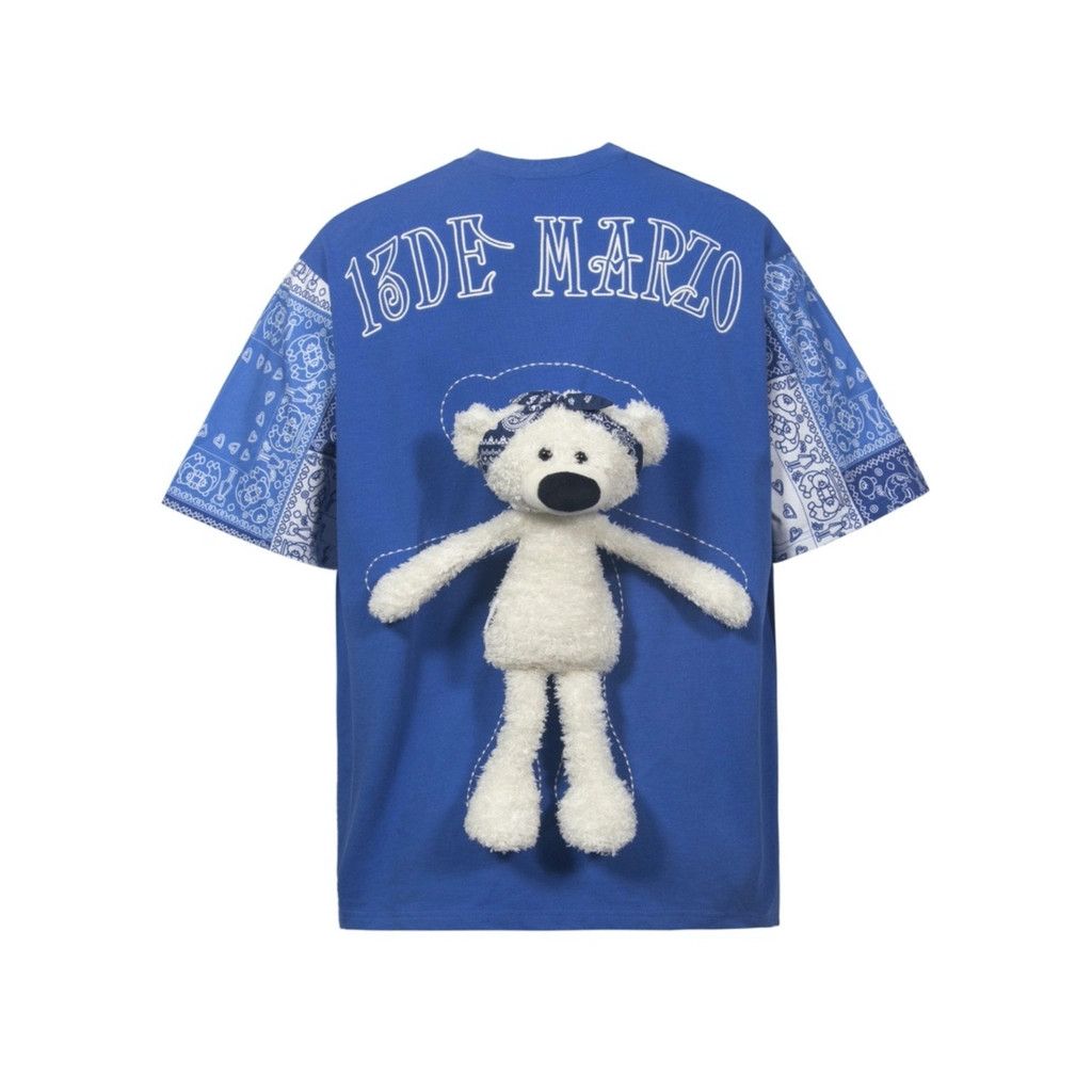 Áo Thun 13De Marzo Paisley Sleeve Palda Bear (Blue) Best Quality