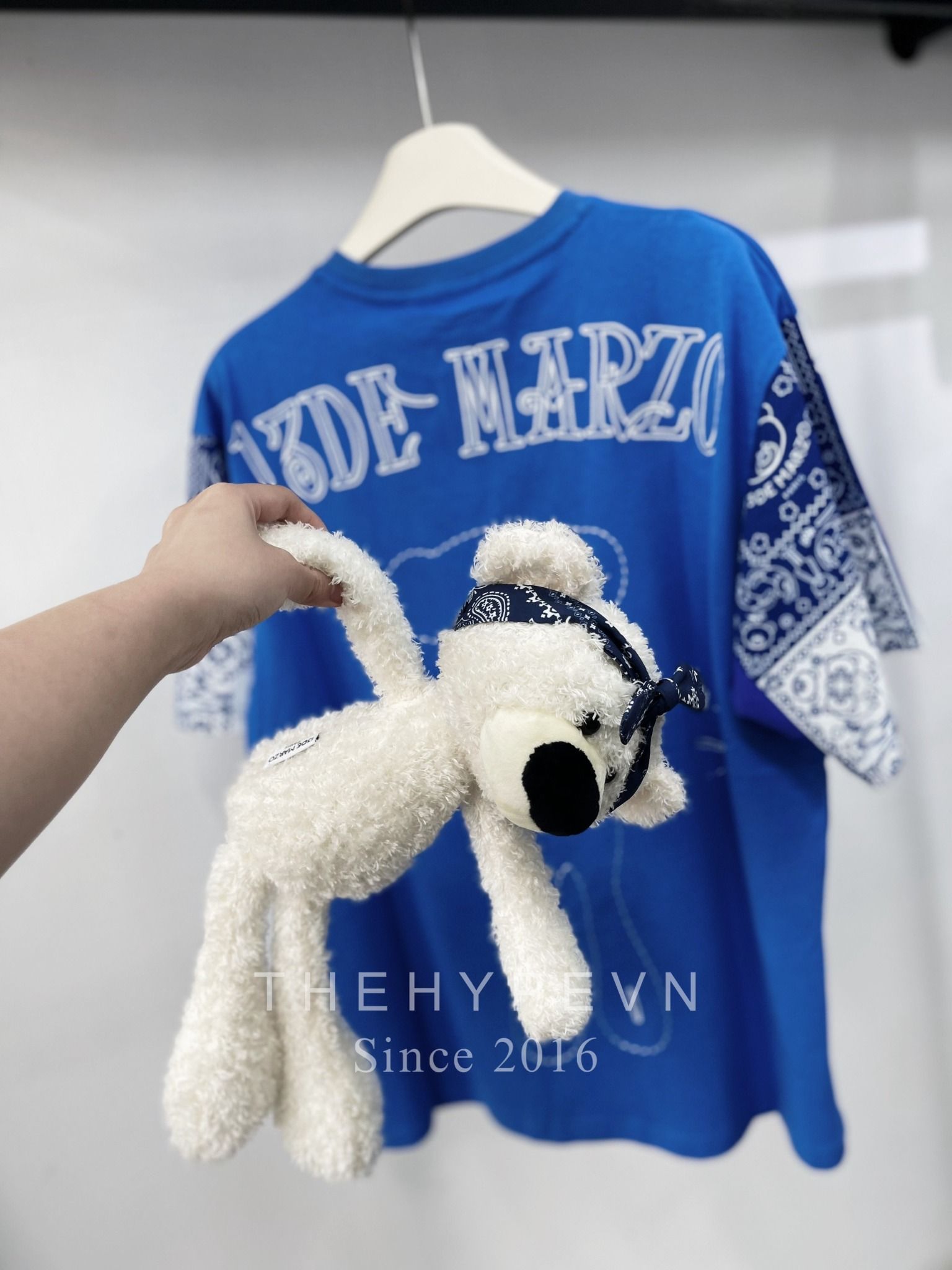 Áo Thun 13De Marzo Paisley Sleeve Palda Bear (Blue) Best Quality